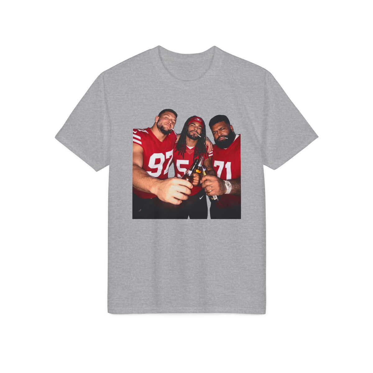 Football Team Photo T-Shirt — Teammates Celebratory Print