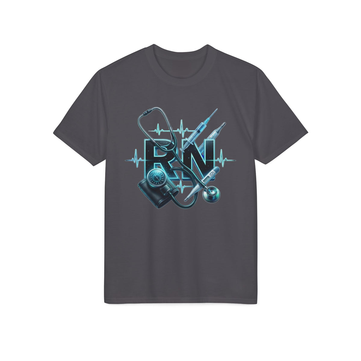 Medical Team T-Shirt — Stethoscope & Scrubs Heartbeat Design