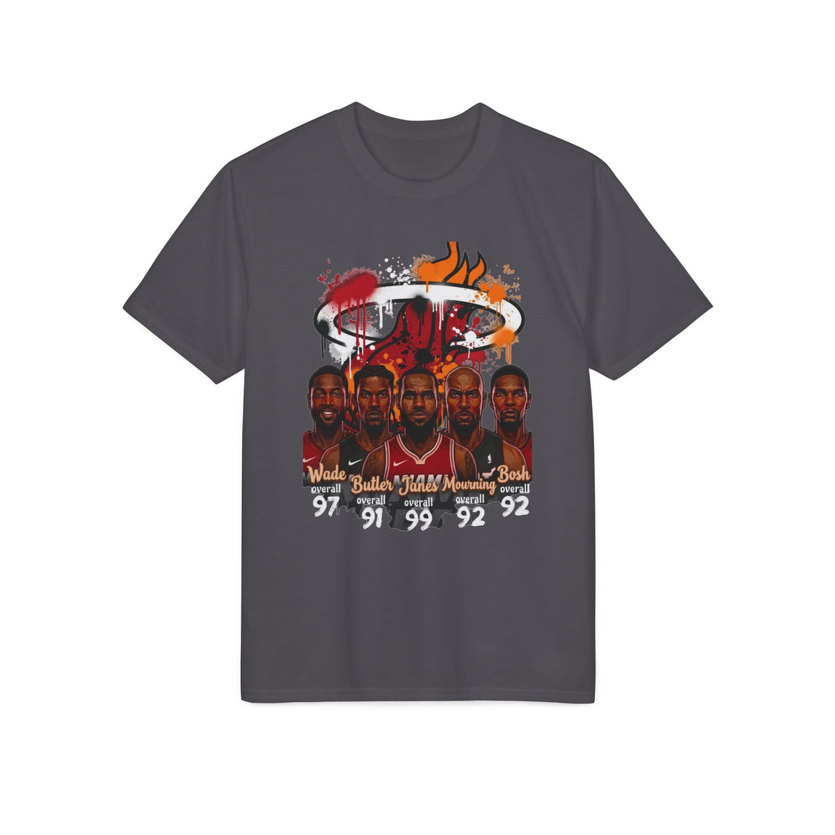 Miami Heat Legends T-Shirt — Wade, Bosh, Haslem Retro Players Graphic Tee