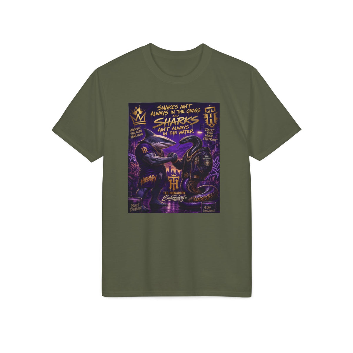 Sharks Ain't Afraid Performance T-Shirt — Bold Shark Graphic Tee for Surfers & Ocean Lovers