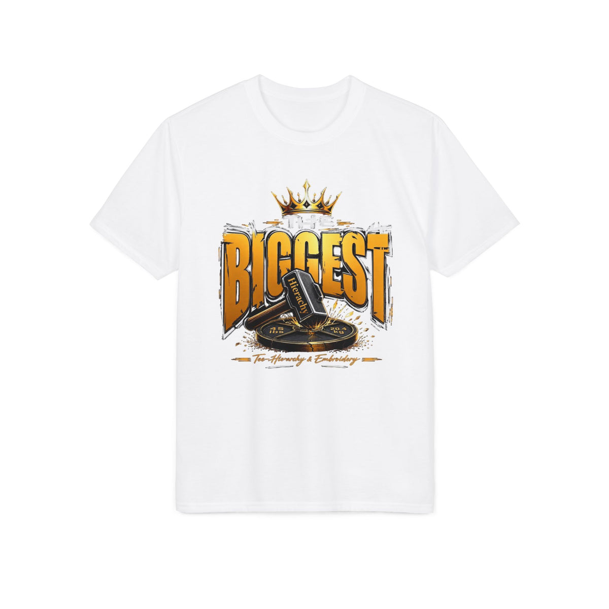 Biggest DJ Turntable Graphic T-Shirt — 'BIGGEST' Crowned Record Player Tee