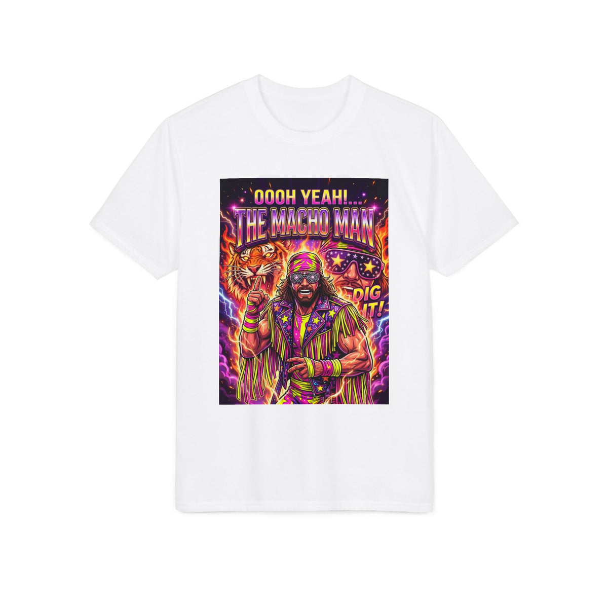 Macho Man Wrestling Tribute T-Shirt — "Ooooh Yeah! The Macho Man" Retro Wrestling Tee