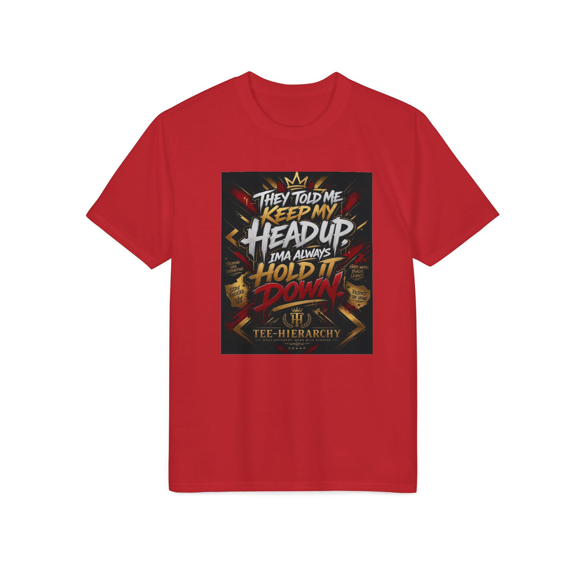 Motivational 'Keep My Head Up, Hold It Down' Graphic T-Shirt