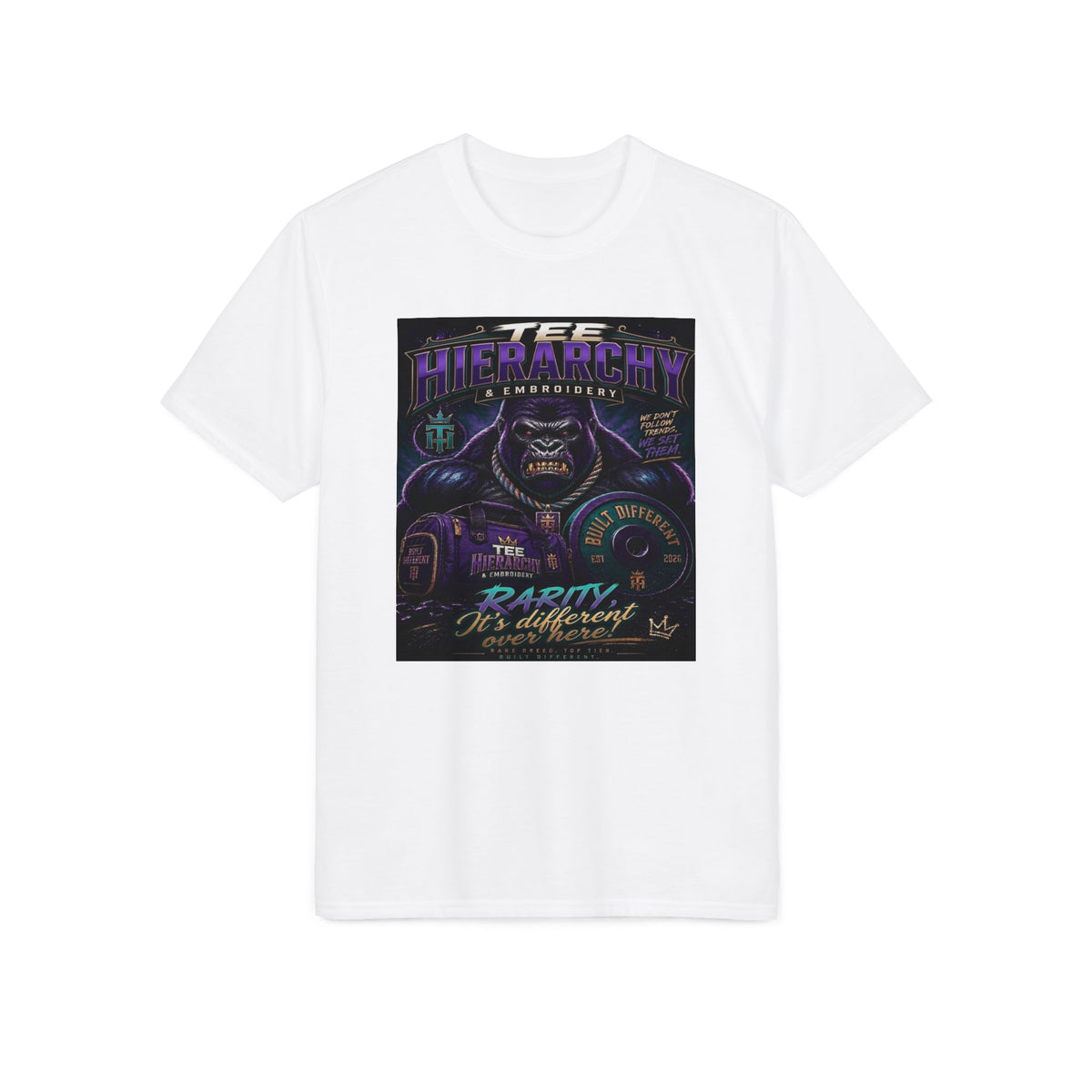 Retro Arcade Racing T-Shirt — 'Rarety Is Authentic' Neon Gaming Tee