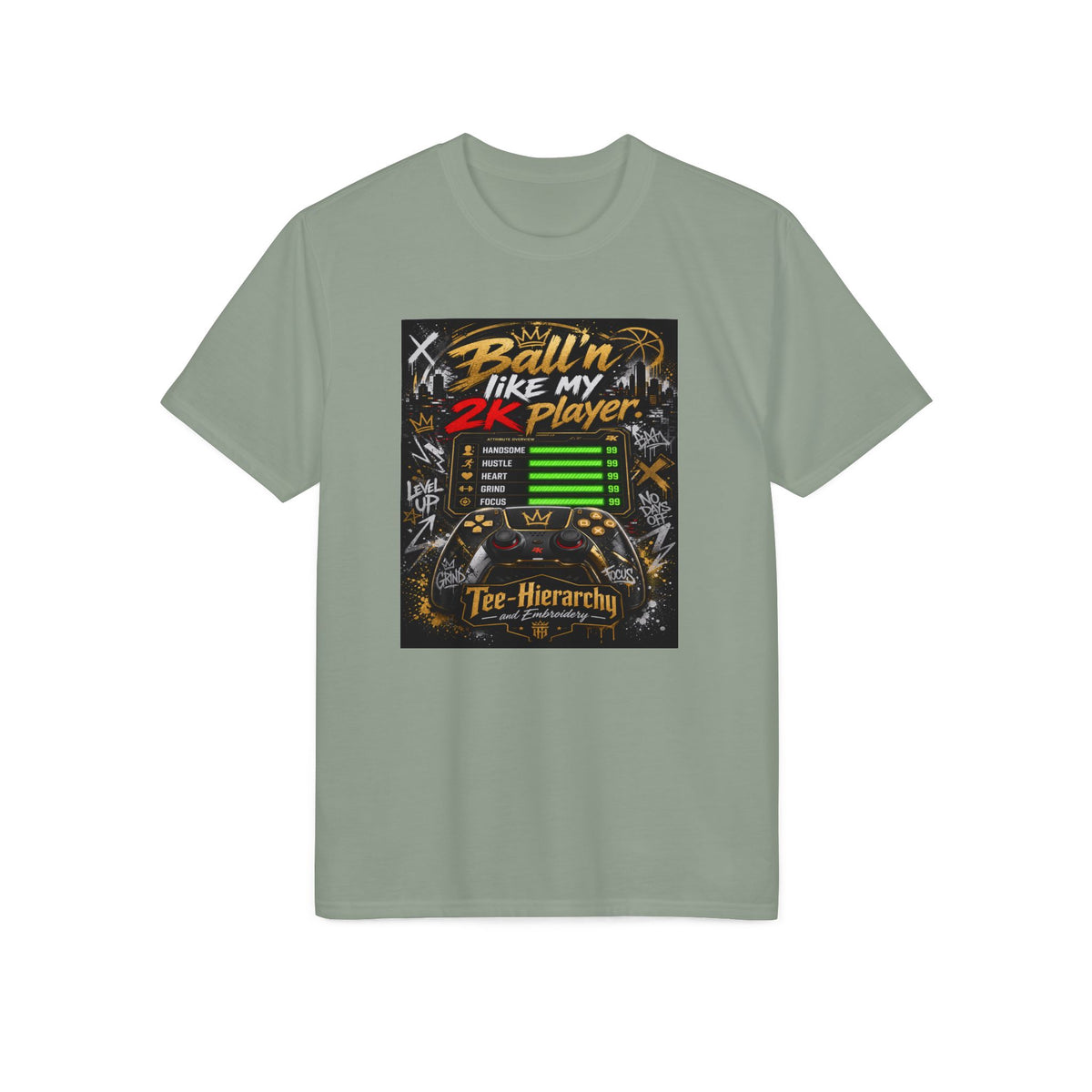 "Ballin' Like My 2K Player" Performance T-Shirt - Gamer Basketball Tee