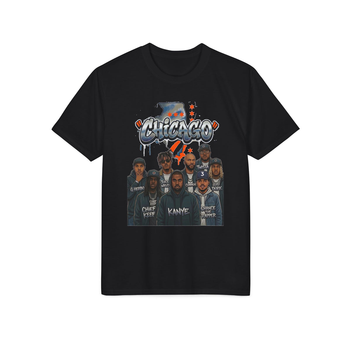 Chicago Crew Graphic T-Shirt — Retro Hip-Hop Portraits