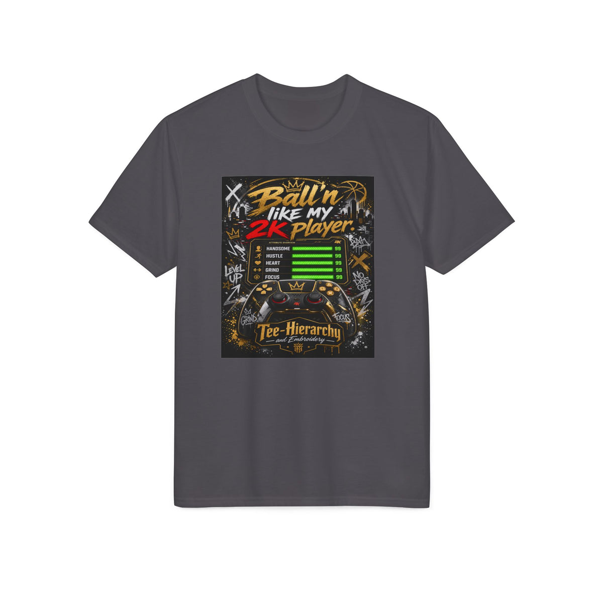 "Ballin' Like My 2K Player" Performance T-Shirt - Gamer Basketball Tee