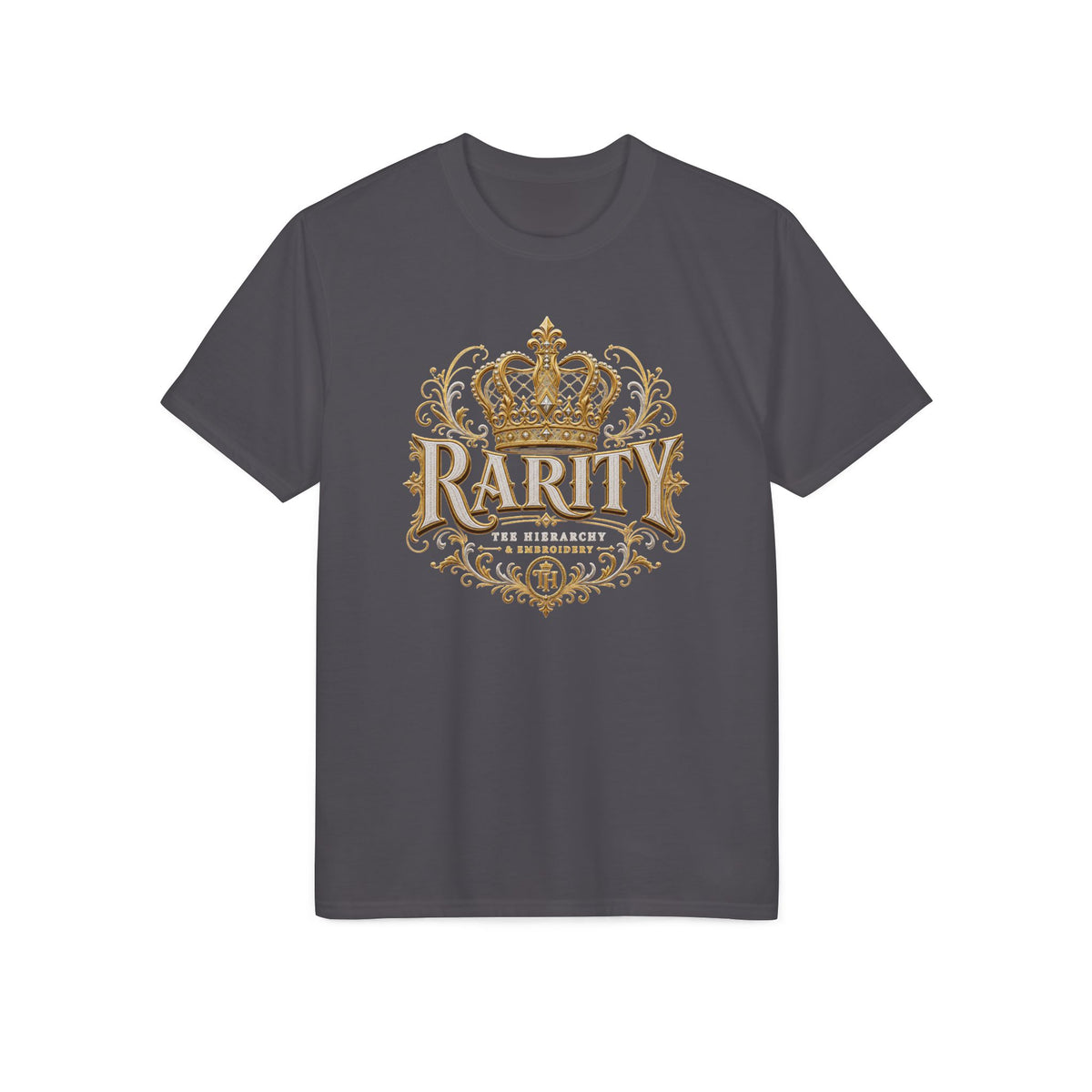 Royalty Rarity Crown T-Shirt — Gold Ornate Monarch Graphic