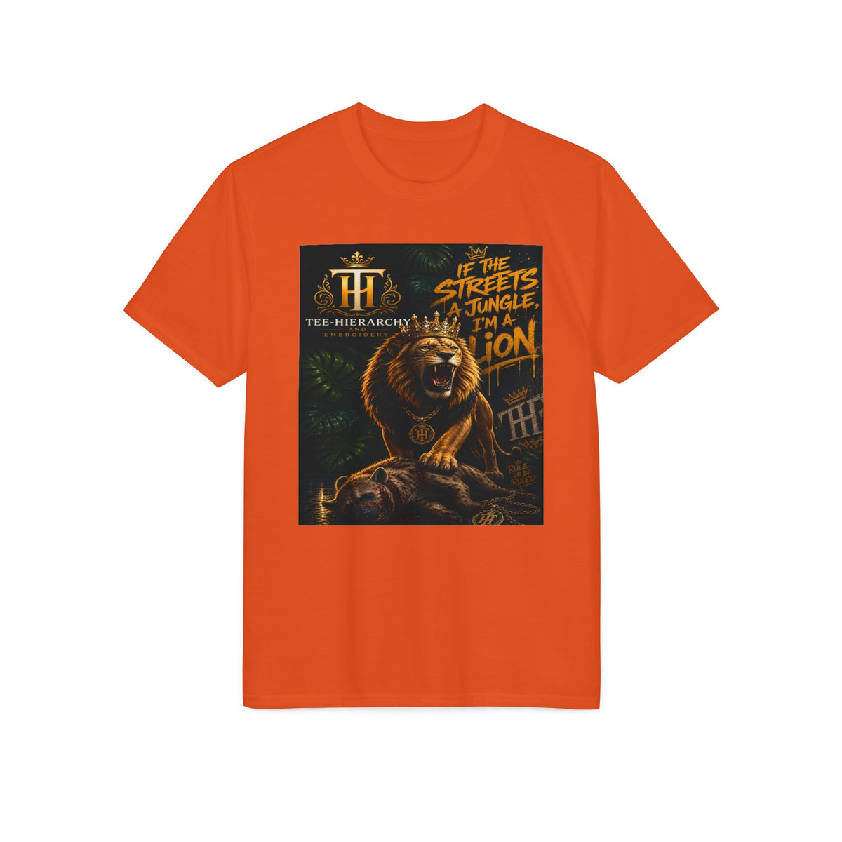 Lion Graphic T-Shirt — "In the Streets I Jungle I'm a Lion" Performance Tee