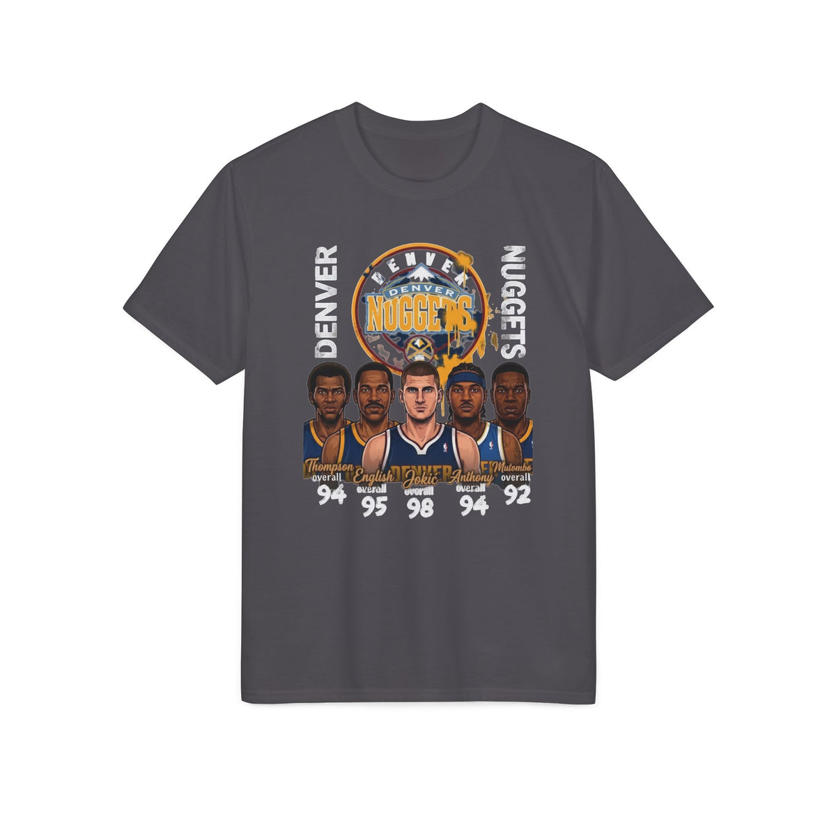 Denver Nuggets Retro Roster Graphic T-Shirt — Basketball Team Fan Tee