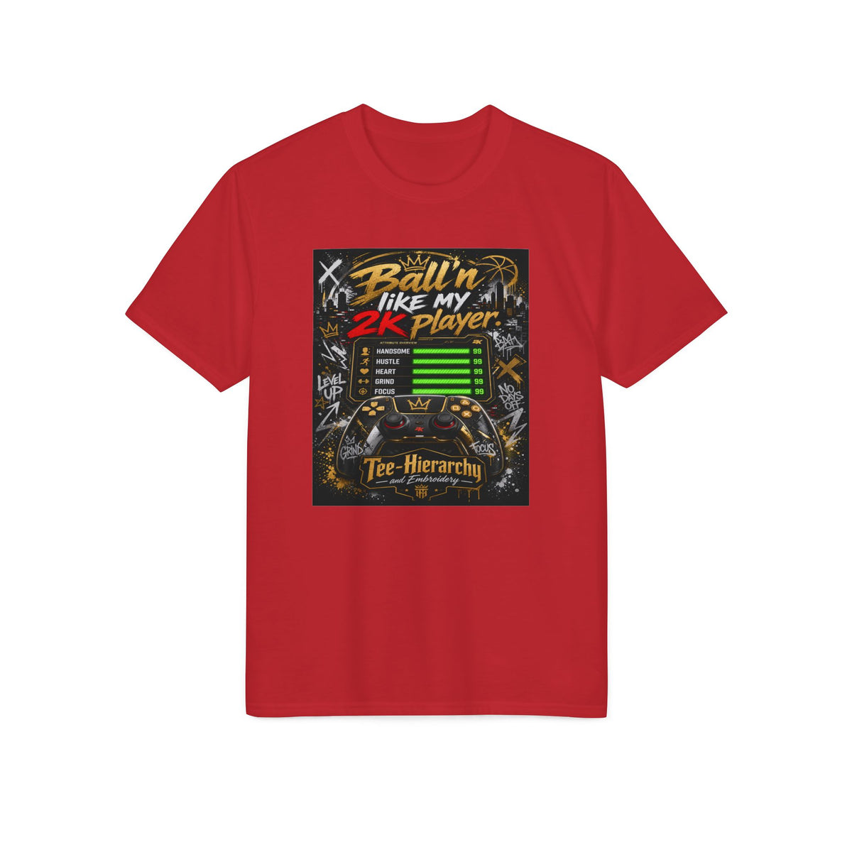 "Ballin' Like My 2K Player" Performance T-Shirt - Gamer Basketball Tee