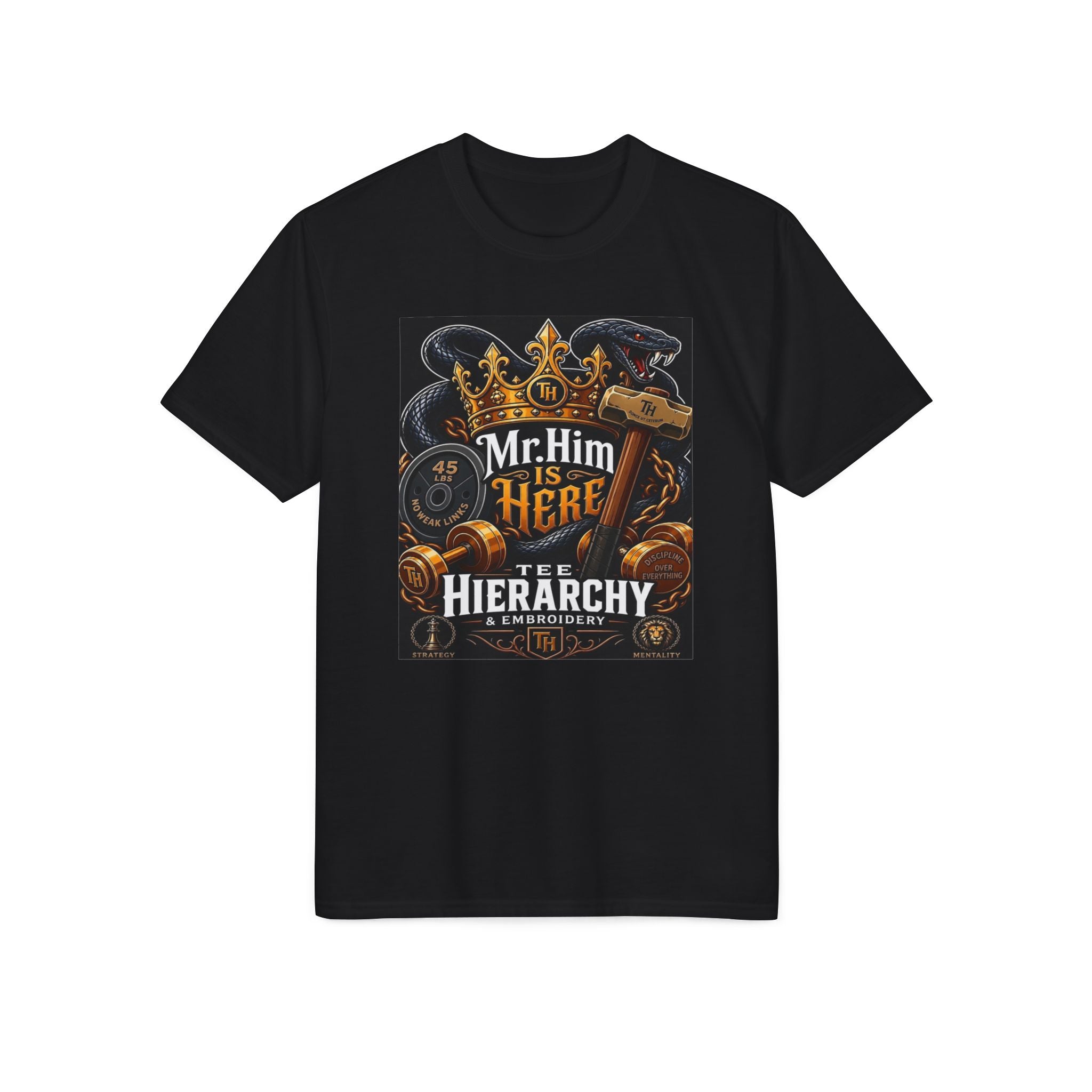Mr. Him Is Here Tee — Vintage Crown & Hammer Graphic T-Shirt for Men