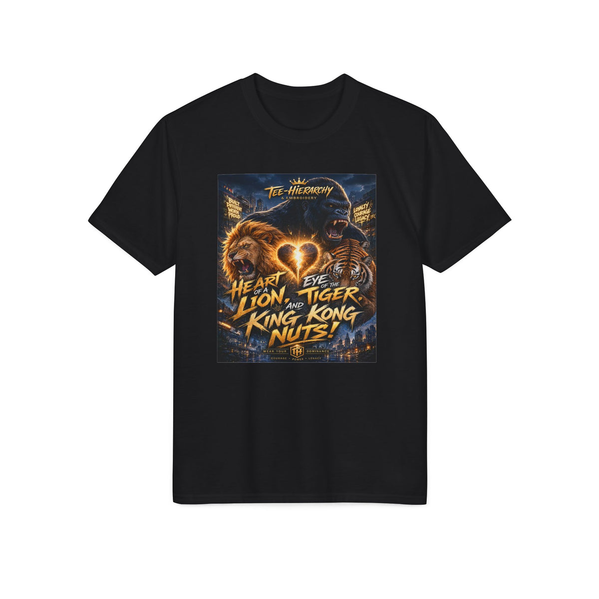 Lion Heart Vintage Band Tee - King, Tiger & Kong Graphic T-Shirt
