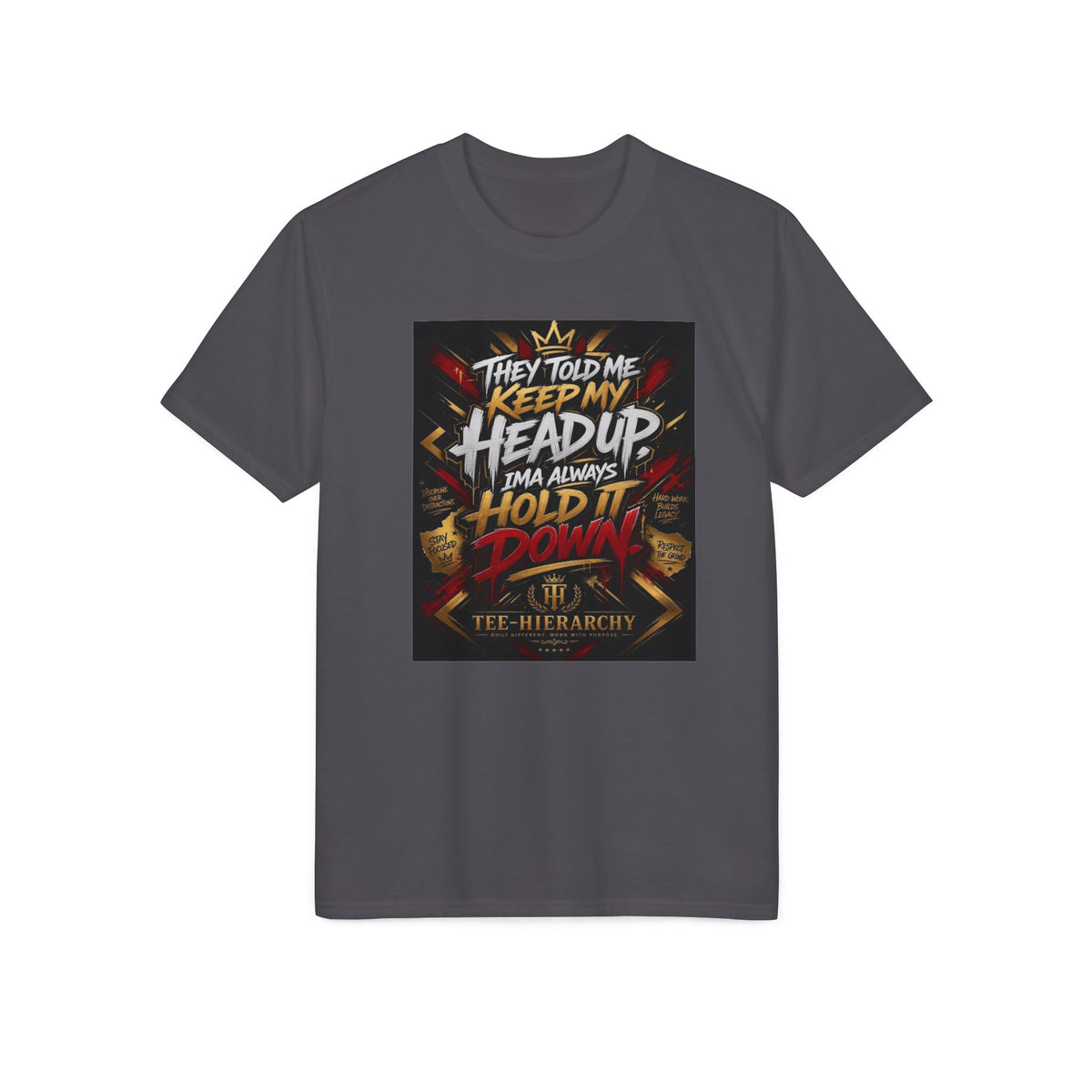 Motivational 'Keep My Head Up, Hold It Down' Graphic T-Shirt