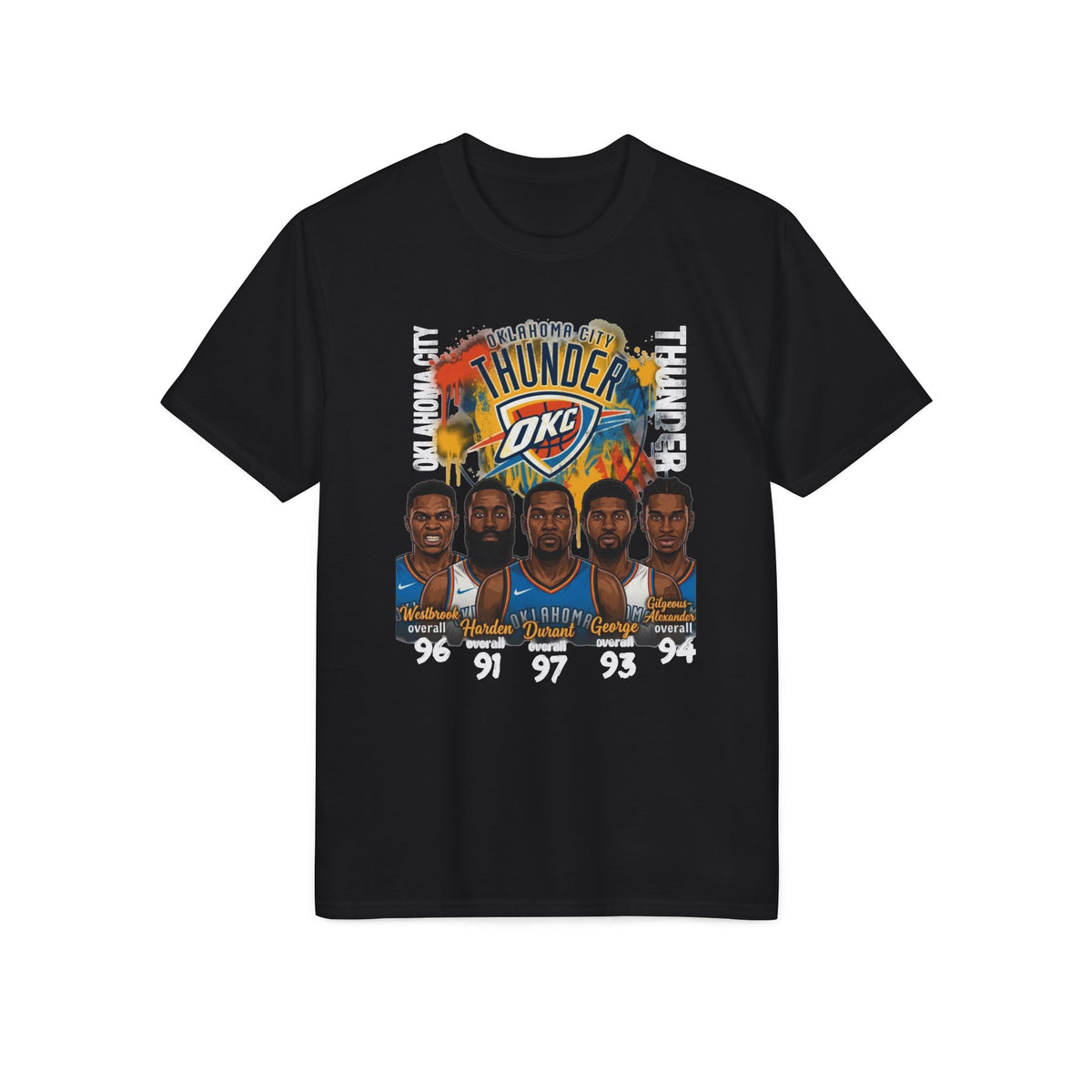 Thunder OKC Basketball Team Portrait T‑Shirt — NBA Fan Jersey Tribute