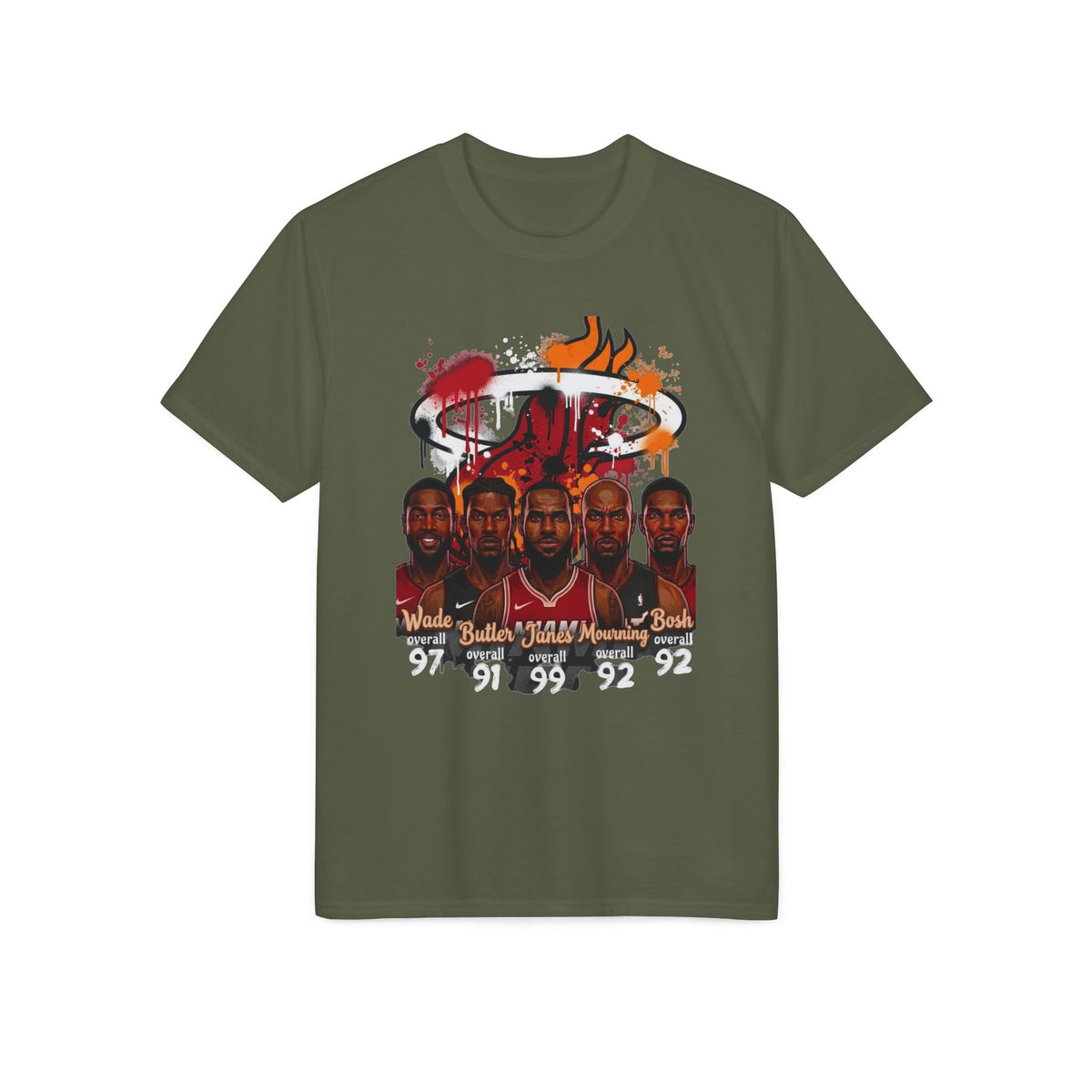 Miami Heat Legends T-Shirt — Wade, Bosh, Haslem Retro Players Graphic Tee