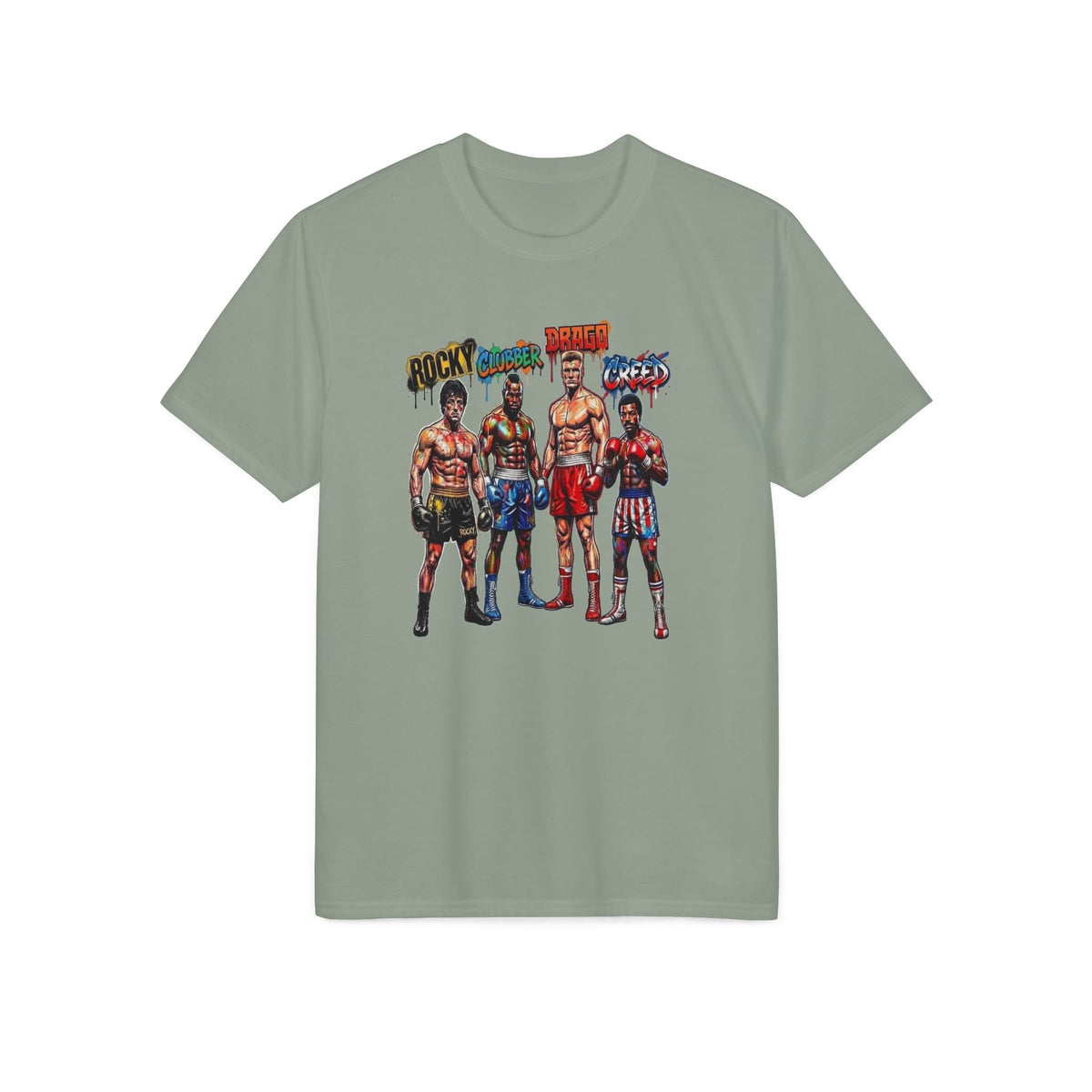 Boxing Legends Graphic T-Shirt — Rocky, Apollo & Clubber Visual Tee