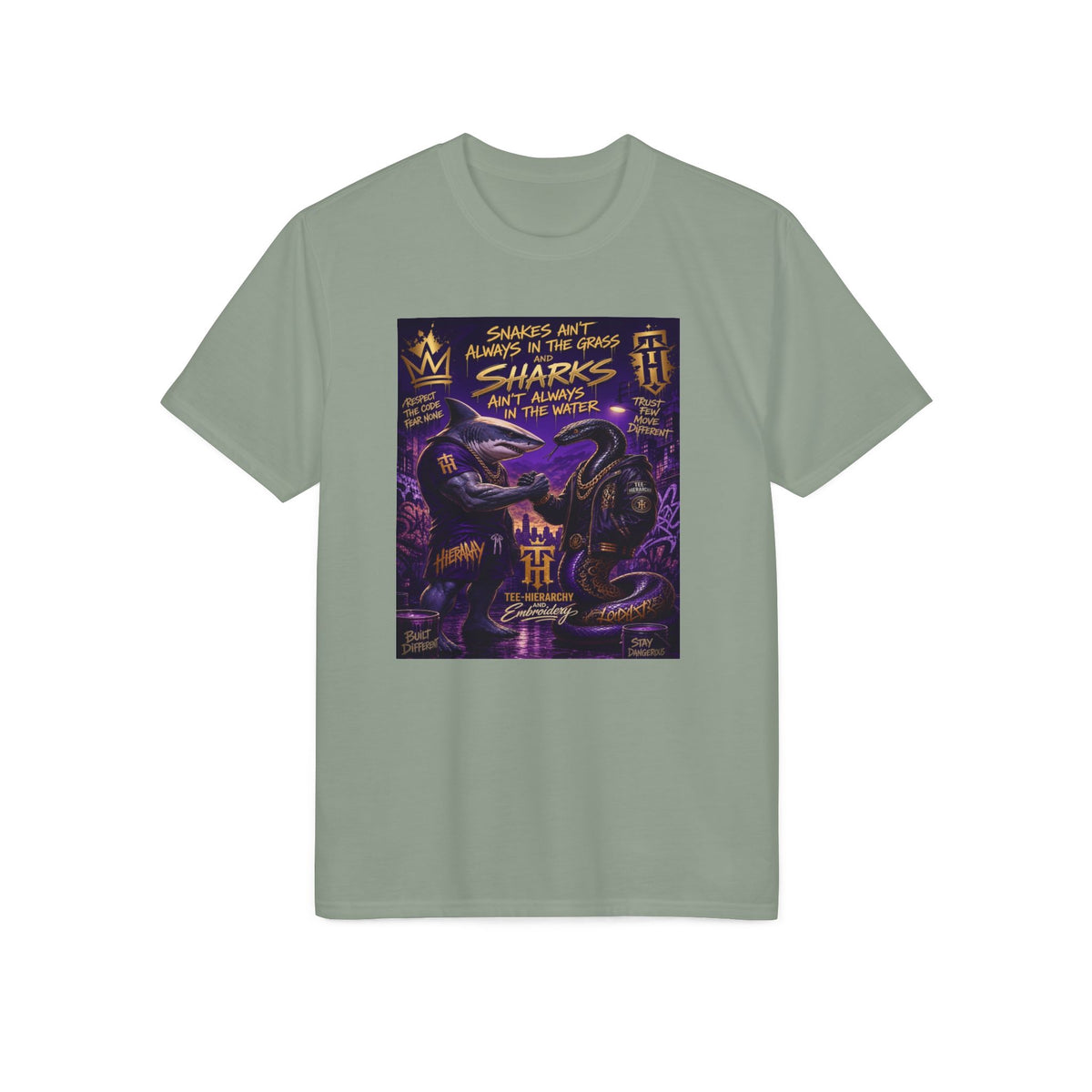 Sharks Ain't Afraid Performance T-Shirt — Bold Shark Graphic Tee for Surfers & Ocean Lovers