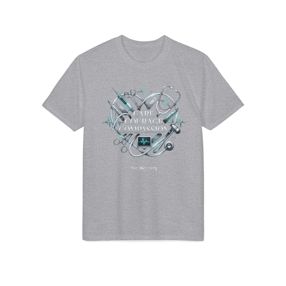Care Courage Compassion T-Shirt - Medical Nursing Healthcare Tribute Tee