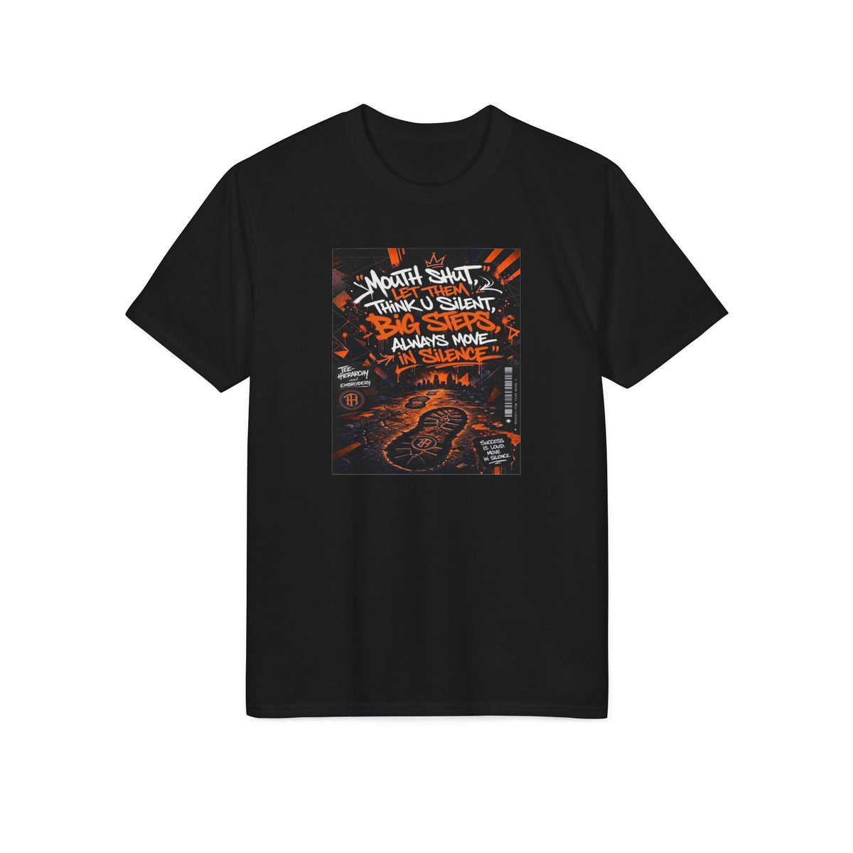 Motivational Trail Running T-Shirt — "Let Them Make Big Steps in Silence" Graphic Tee