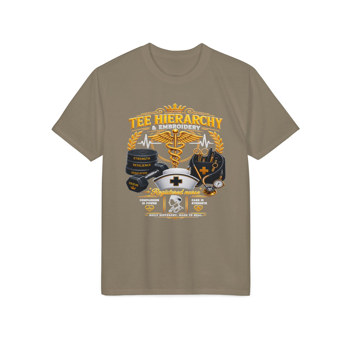 Nurse & EMS ‘Tee Hierarchy’ Medical Emblem Performance T-Shirt male