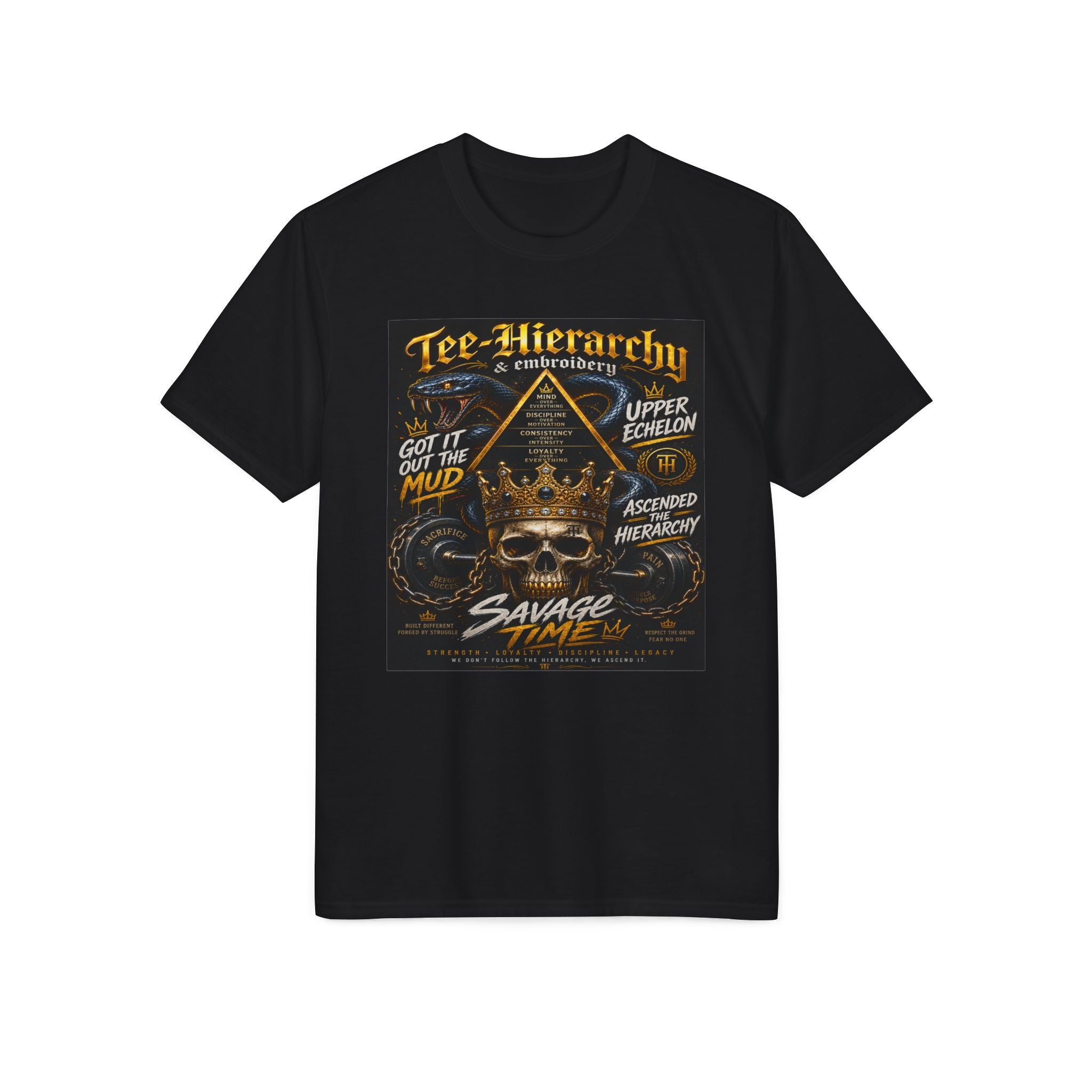 Savage Time Skull Tee — Tee-Hierarchy Graphic Performance T-Shirt