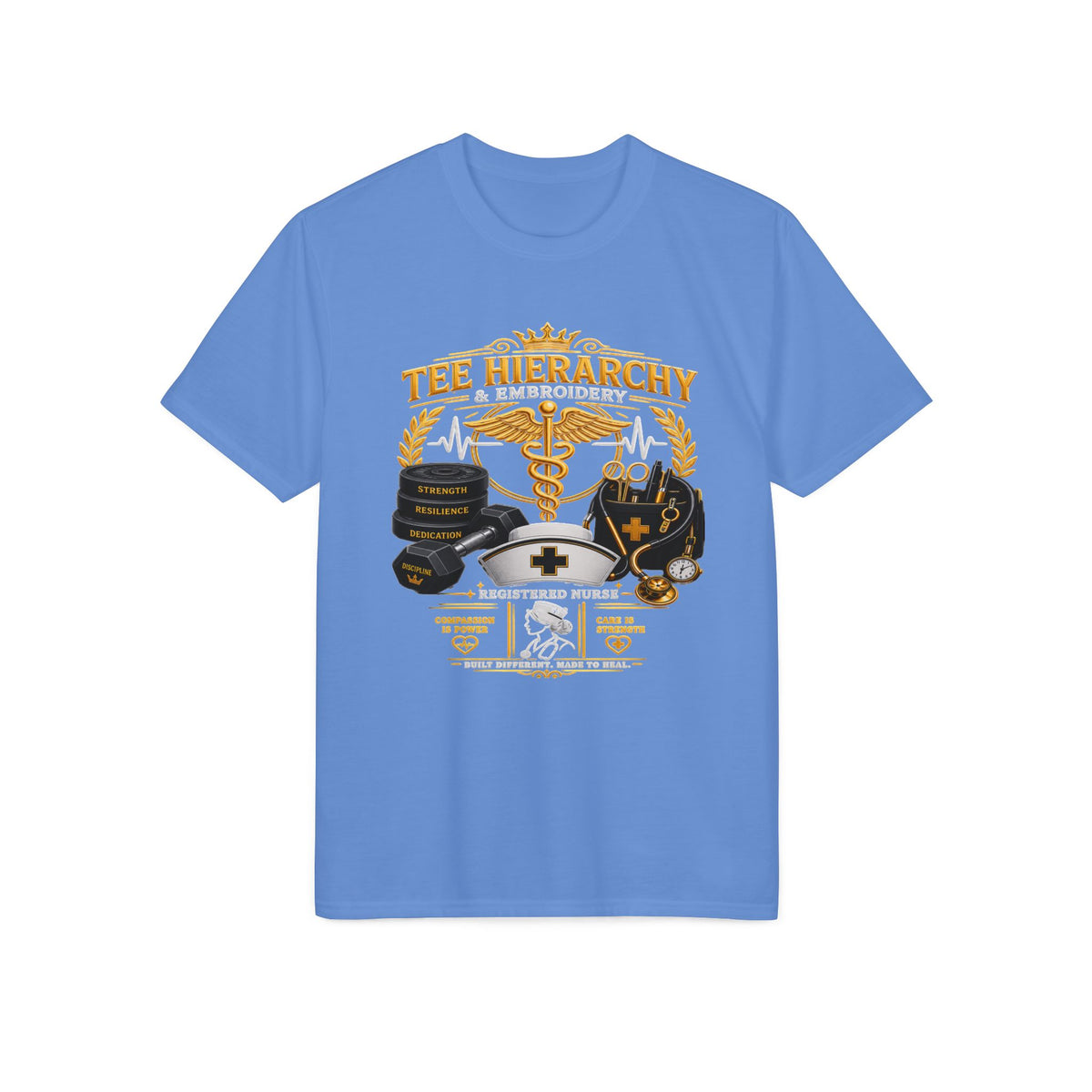 Nursing & Medical Crew Performance T-Shirt — 'Tee Hierarchy' Healthcare Design Female