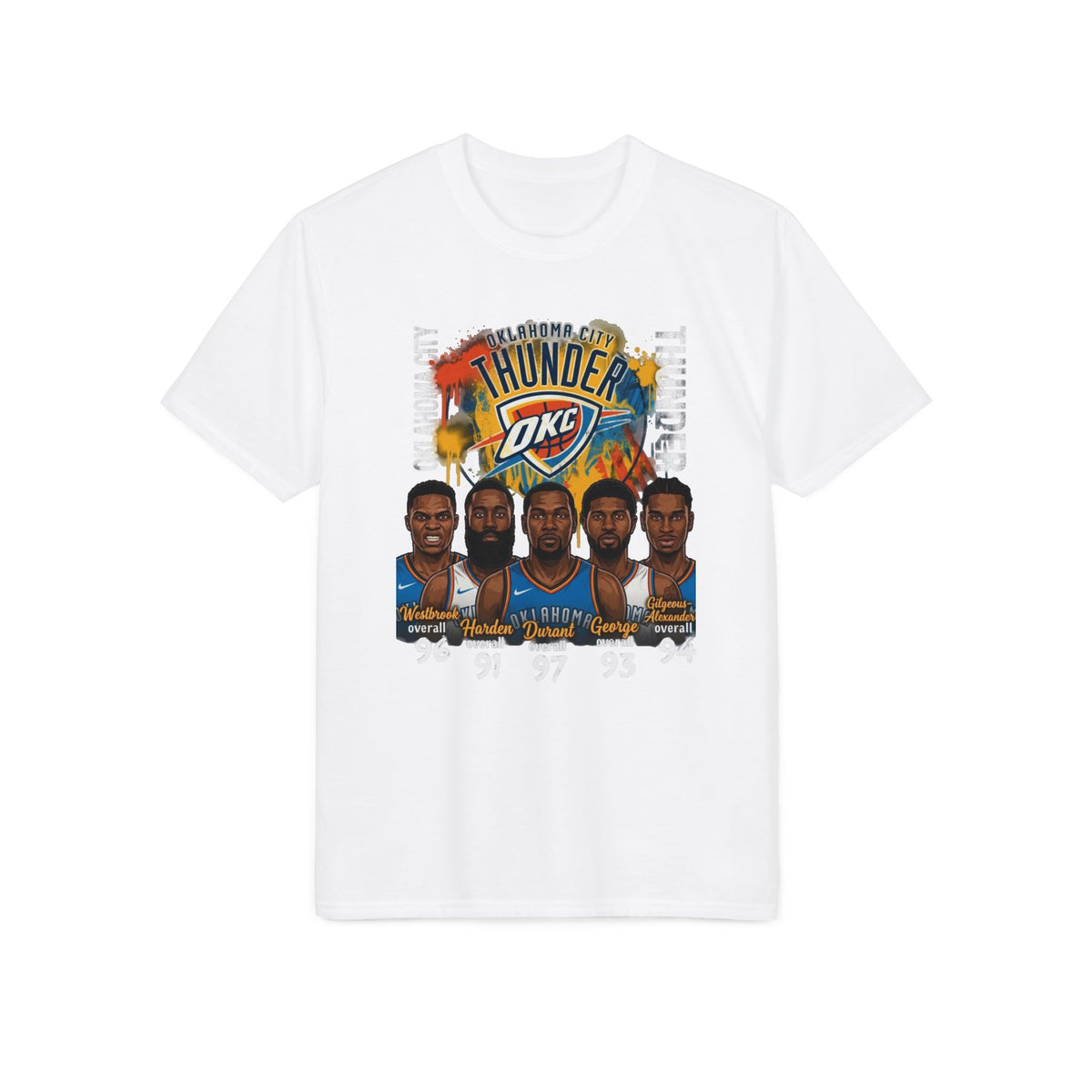 Thunder OKC Basketball Team Portrait T‑Shirt — NBA Fan Jersey Tribute