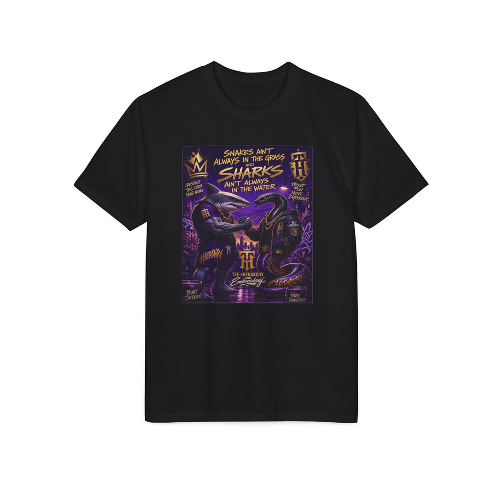 Sharks Ain't Afraid Performance T-Shirt — Bold Shark Graphic Tee for Surfers & Ocean Lovers