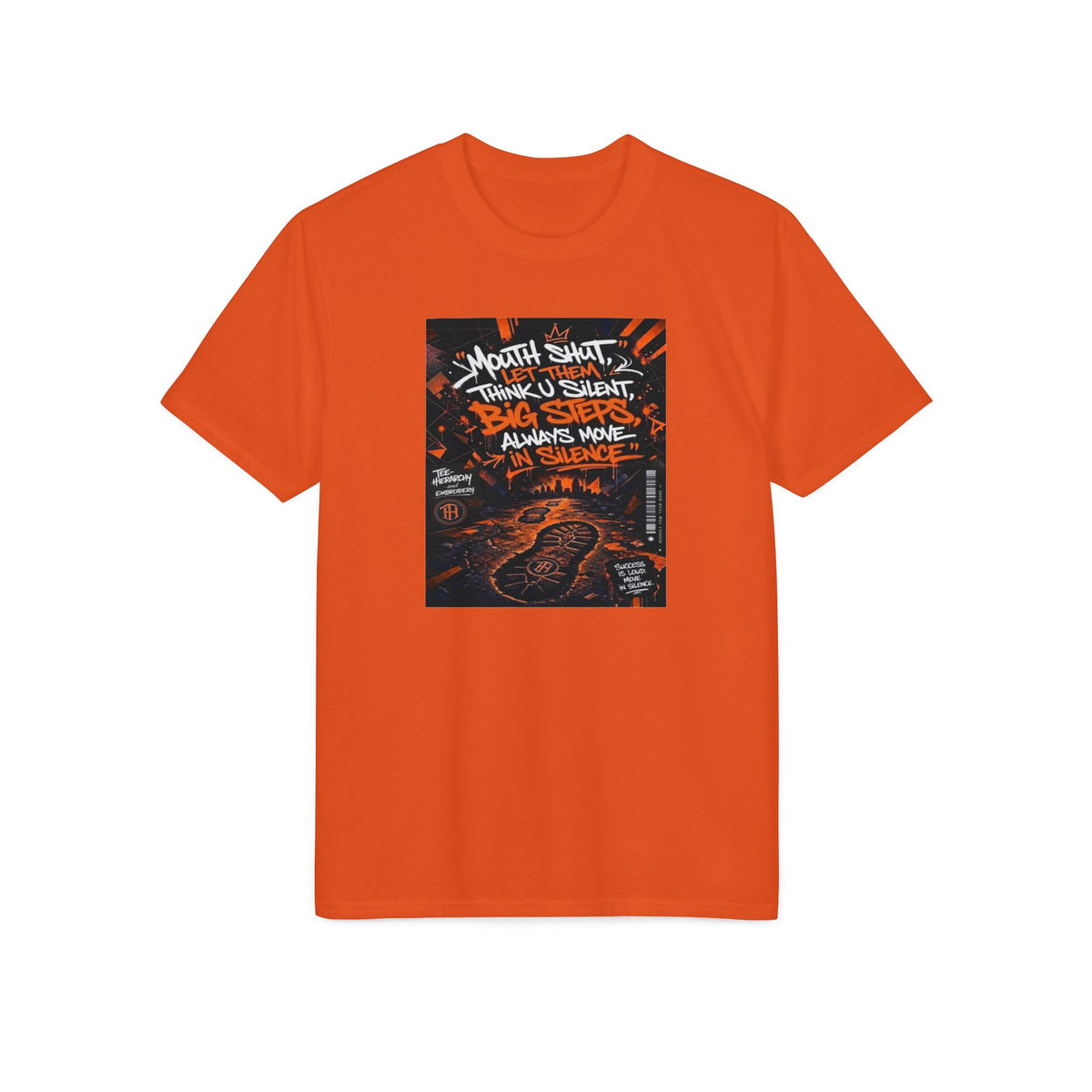 Motivational Trail Running T-Shirt — "Let Them Make Big Steps in Silence" Graphic Tee