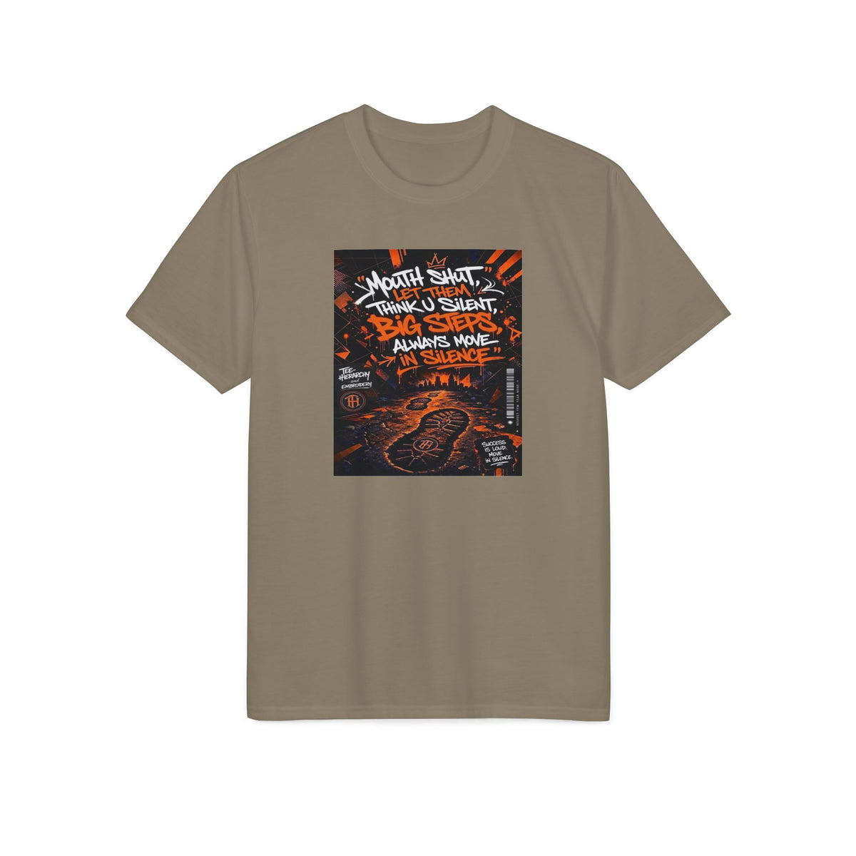 Motivational Trail Running T-Shirt — "Let Them Make Big Steps in Silence" Graphic Tee