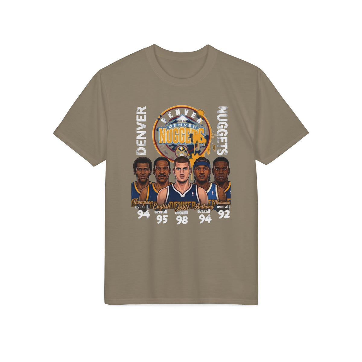 Denver Nuggets Retro Roster Graphic T-Shirt — Basketball Team Fan Tee