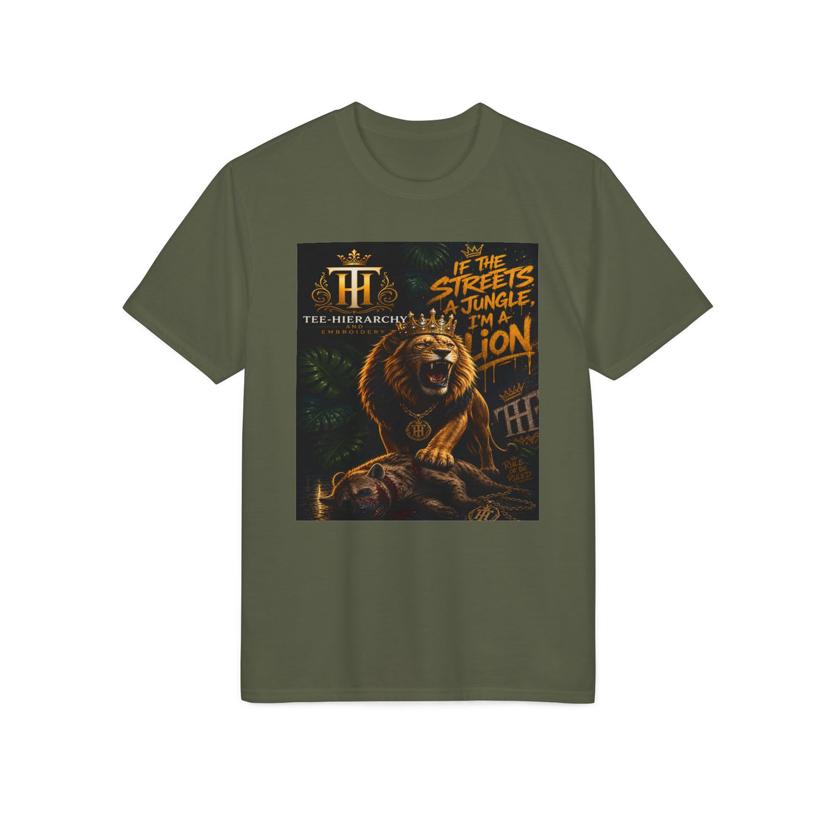 Lion Graphic T-Shirt — "In the Streets I Jungle I'm a Lion" Performance Tee