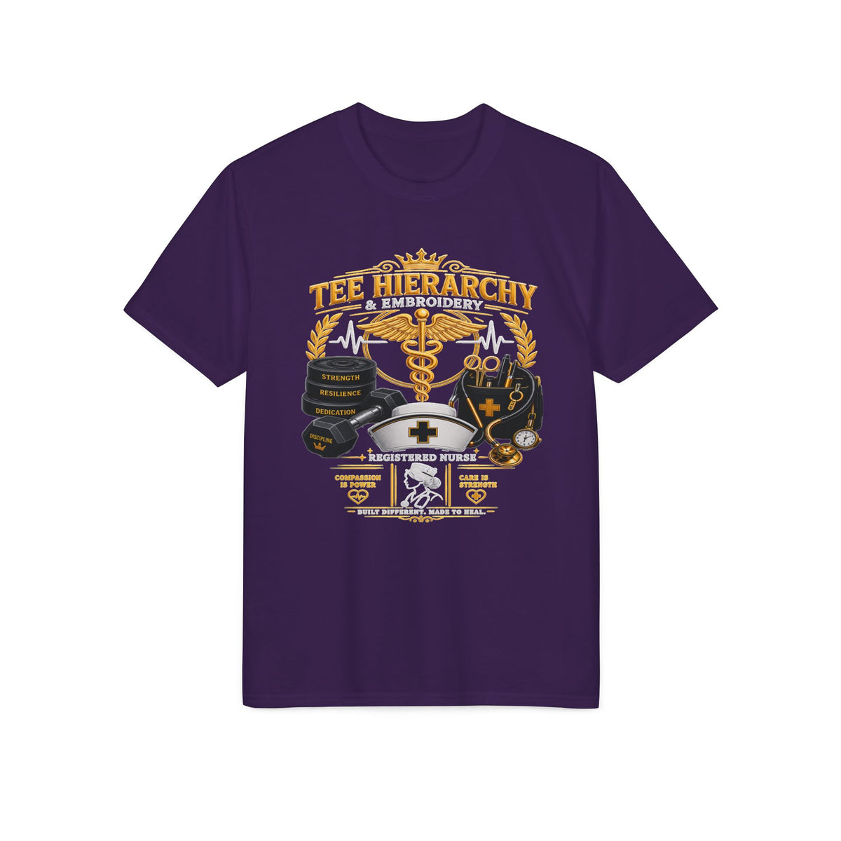 Nursing & Medical Crew Performance T-Shirt — 'Tee Hierarchy' Healthcare Design Female