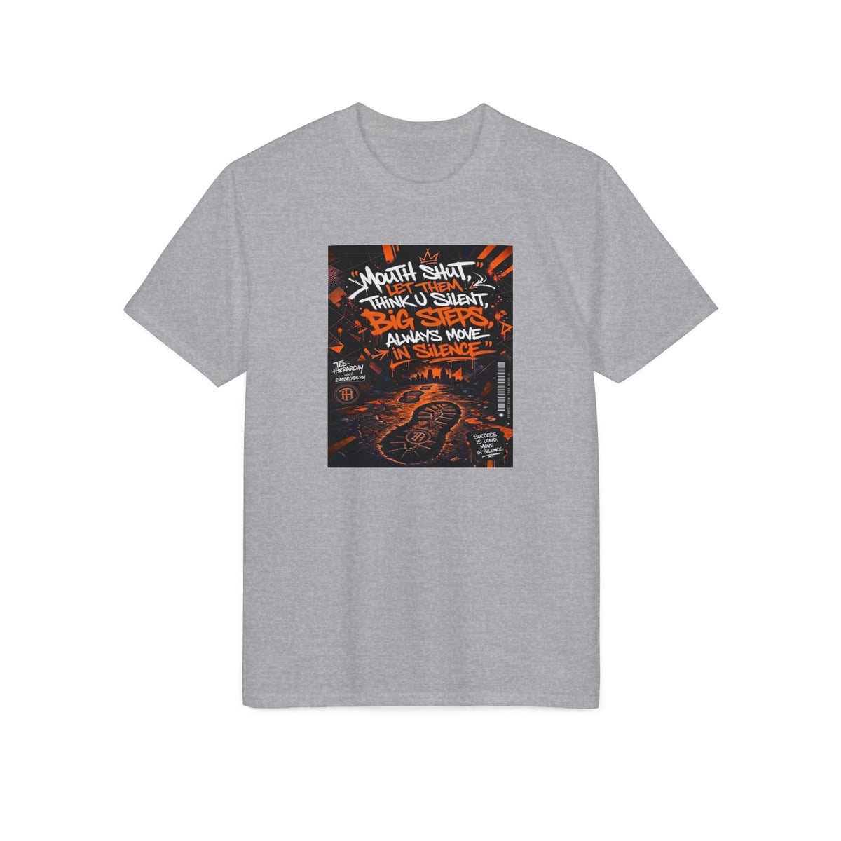 Motivational Trail Running T-Shirt — "Let Them Make Big Steps in Silence" Graphic Tee