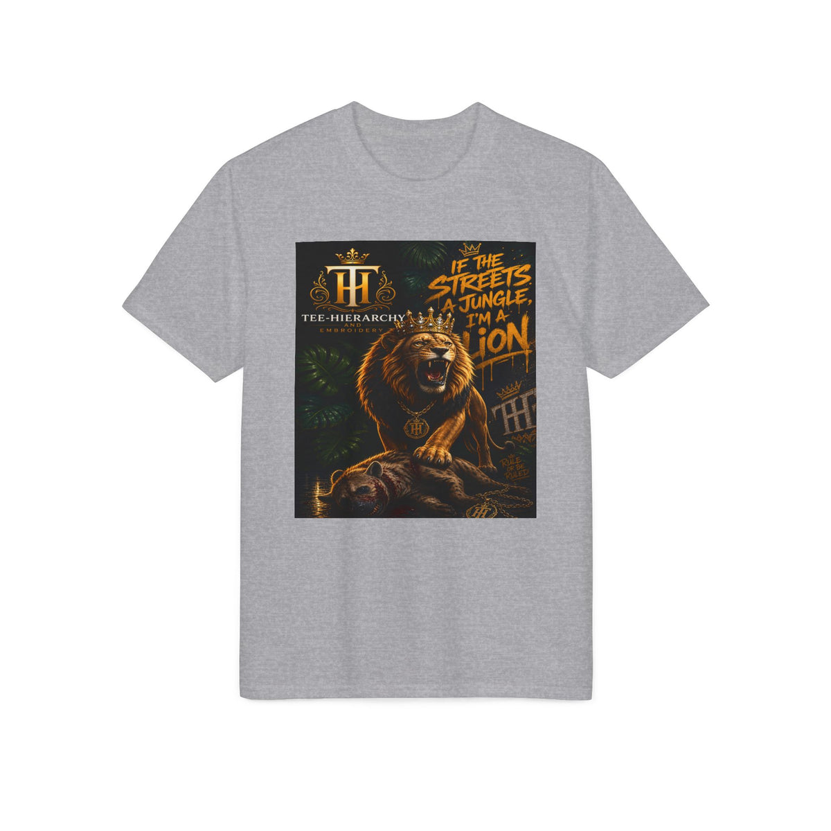 Lion Graphic T-Shirt — "In the Streets I Jungle I'm a Lion" Performance Tee