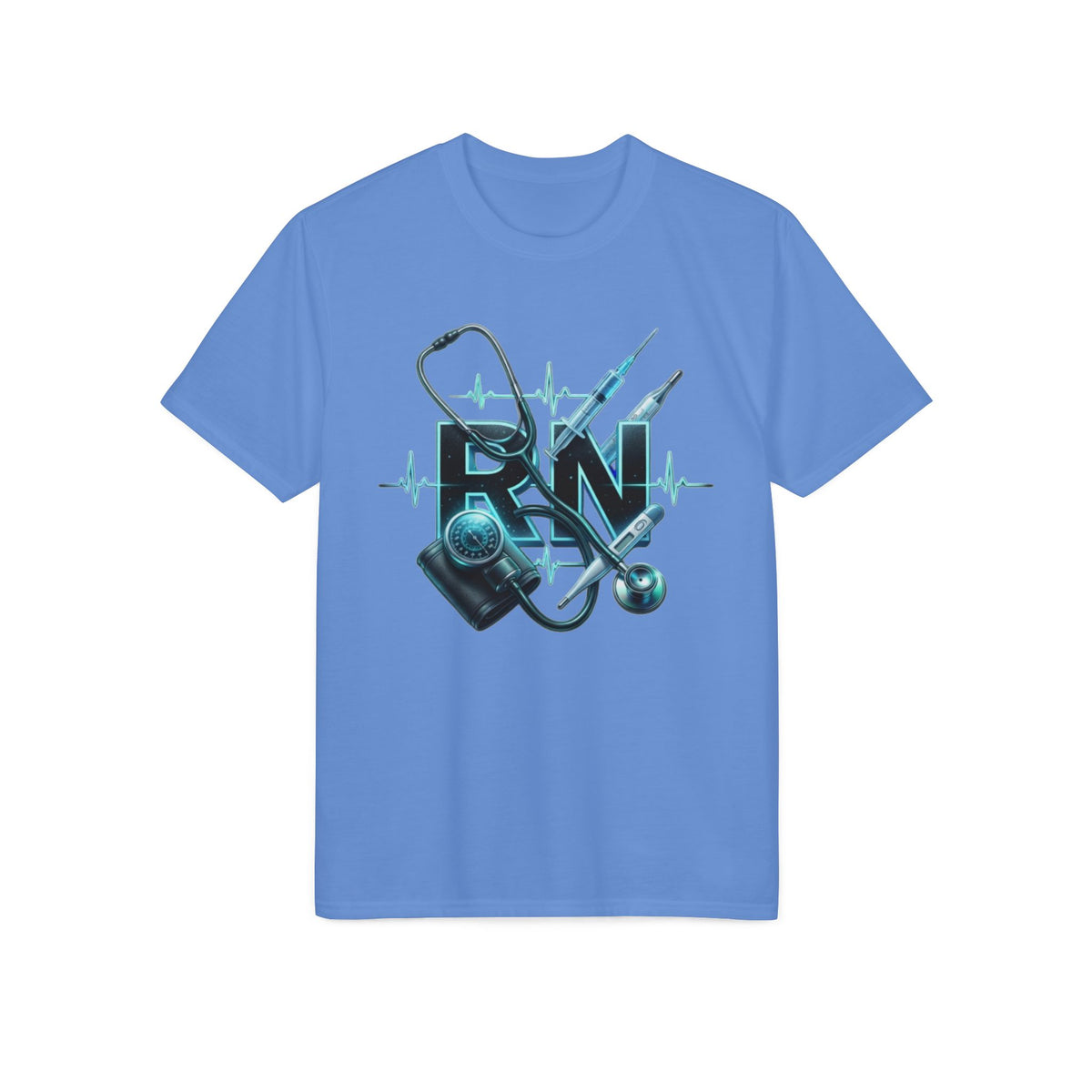 Medical Team T-Shirt — Stethoscope & Scrubs Heartbeat Design