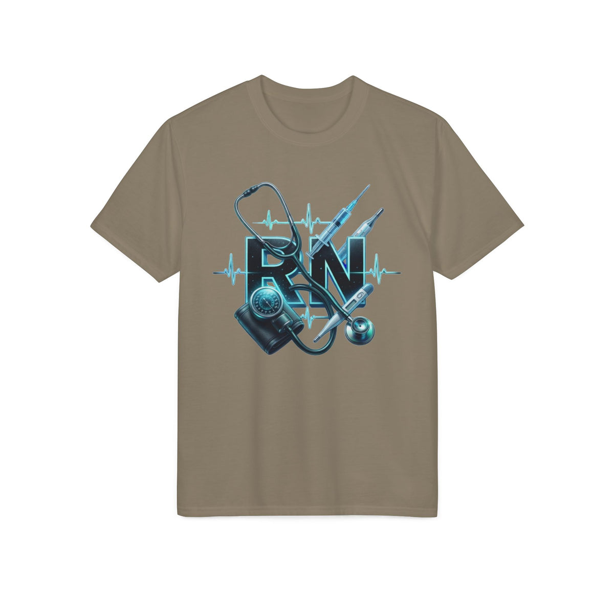 Medical Team T-Shirt — Stethoscope & Scrubs Heartbeat Design