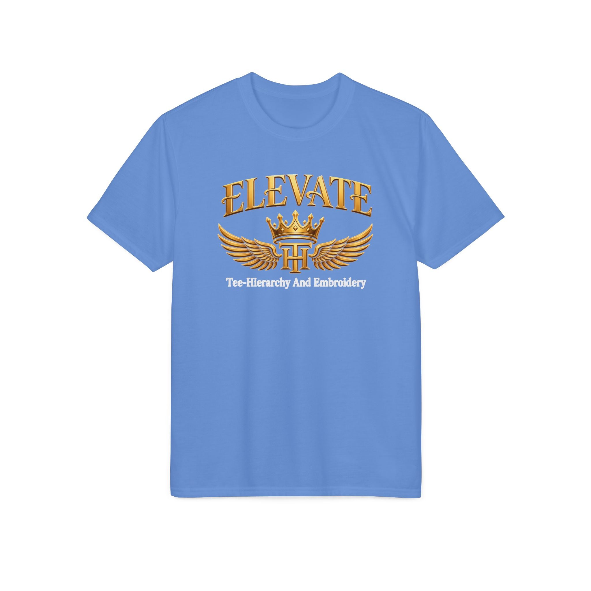 Elevate Wings Crown T-Shirt — "Elevate: Leadership and Leadership" Motivational Graphic Tee