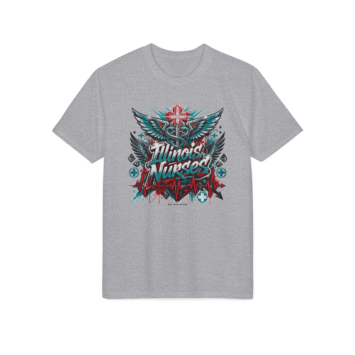 Illinois Nurses Graphic T-Shirt — Caduceus Wings Medical Pride Tee