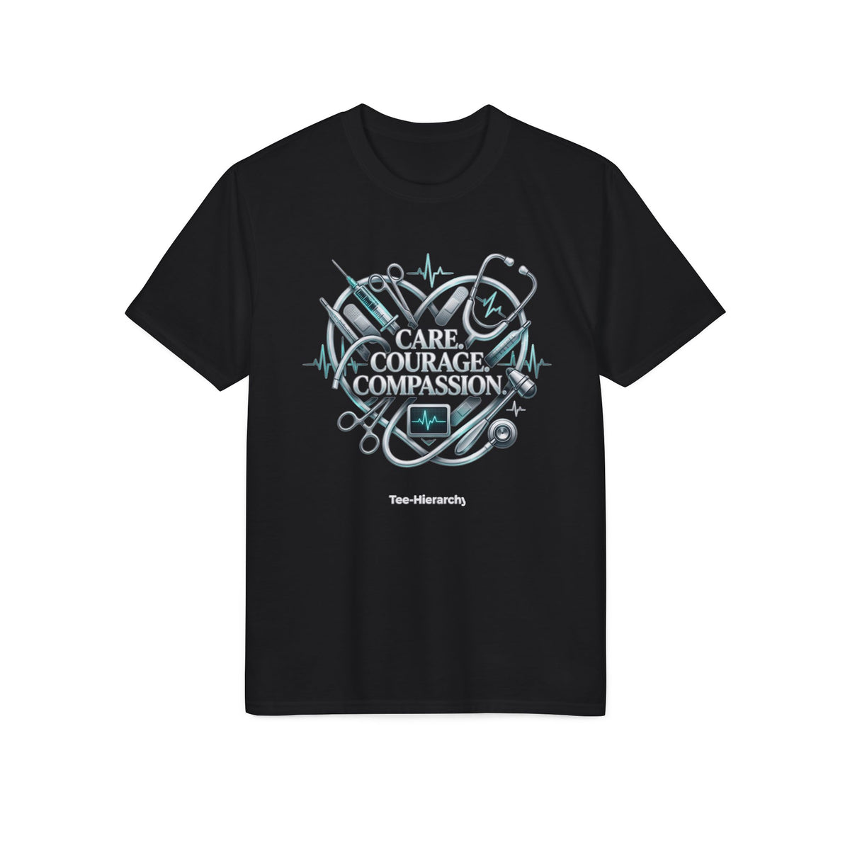 Care Courage Compassion T-Shirt - Medical Nursing Healthcare Tribute Tee