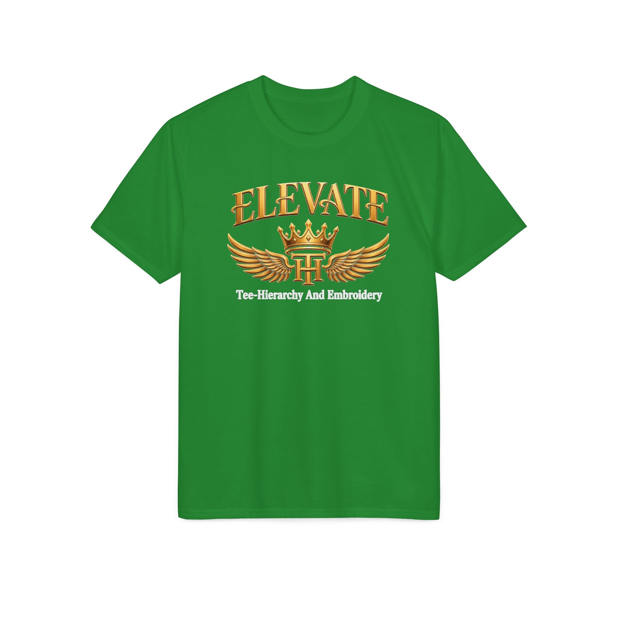 Elevate Wings Crown T-Shirt — "Elevate: Leadership and Leadership" Motivational Graphic Tee