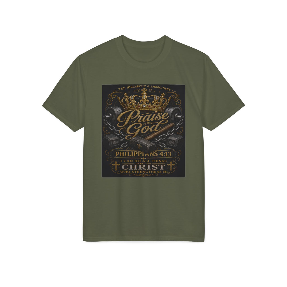 Praise God T‑Shirt – Philippians 4:13 Christian Faith Tee