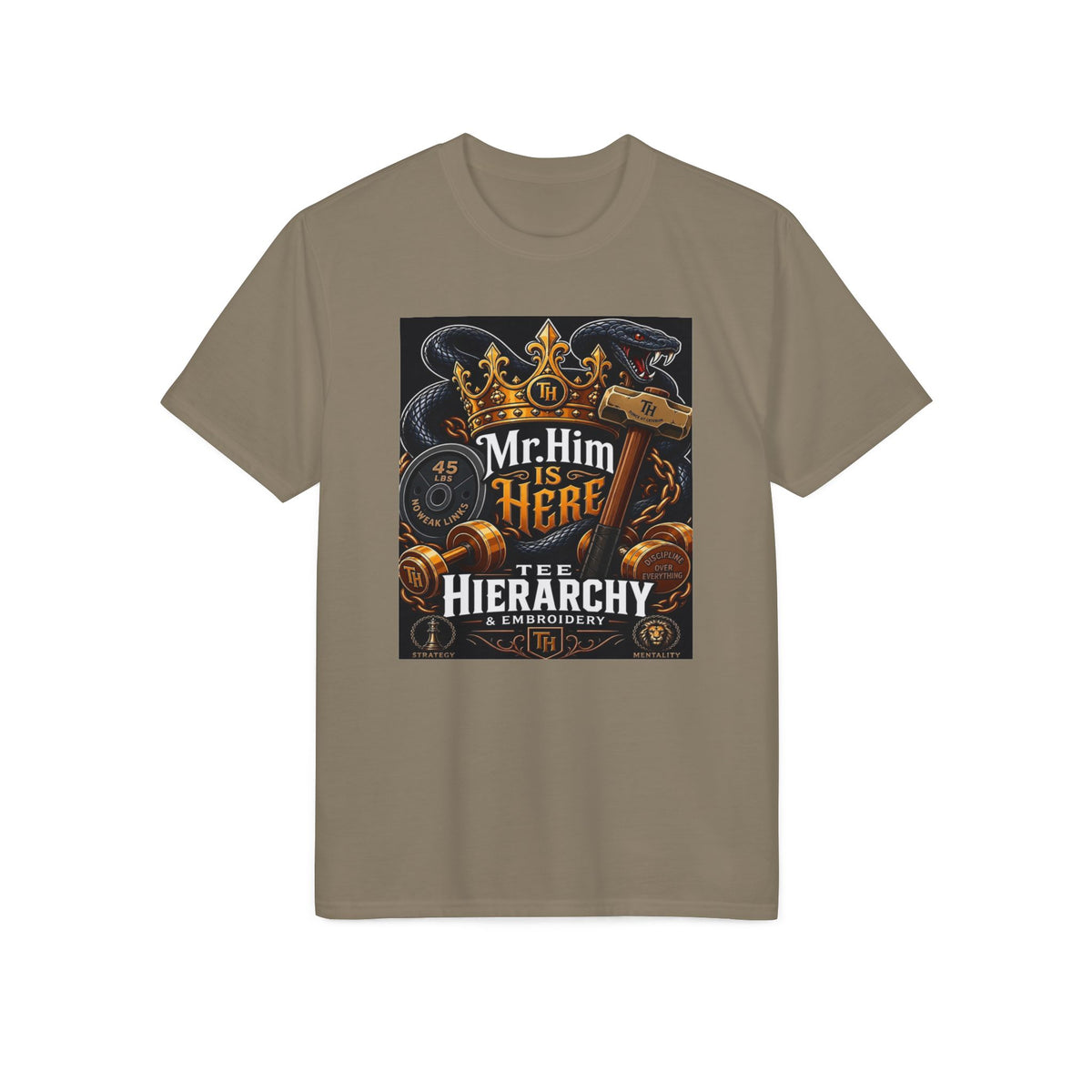 Mr. Him Is Here Tee — Vintage Crown & Hammer Graphic T-Shirt for Men