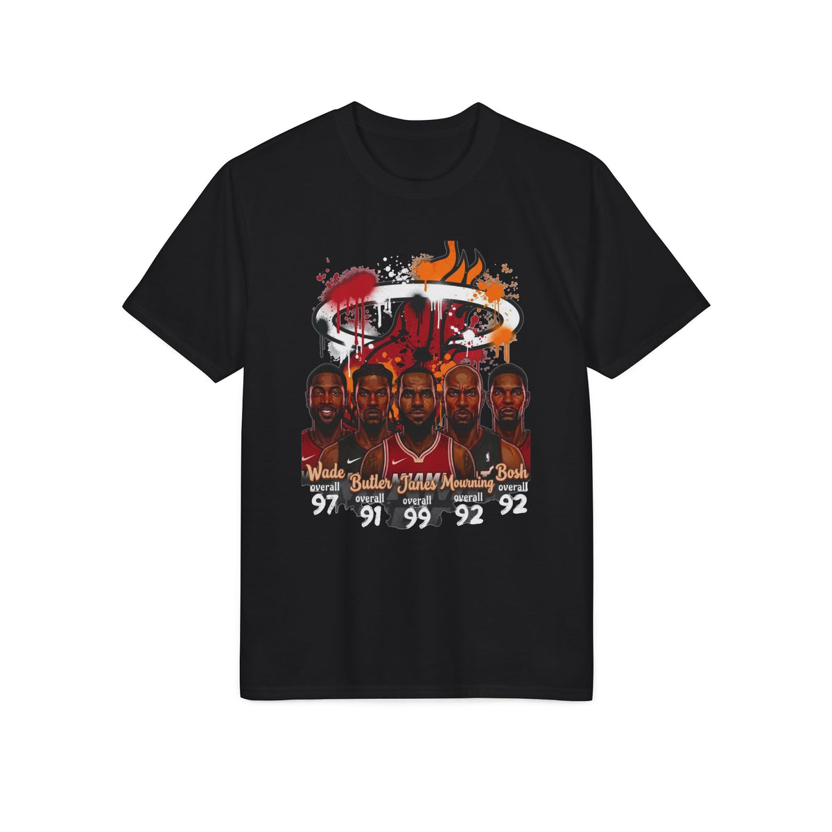 Miami Heat Legends T-Shirt — Wade, Bosh, Haslem Retro Players Graphic Tee