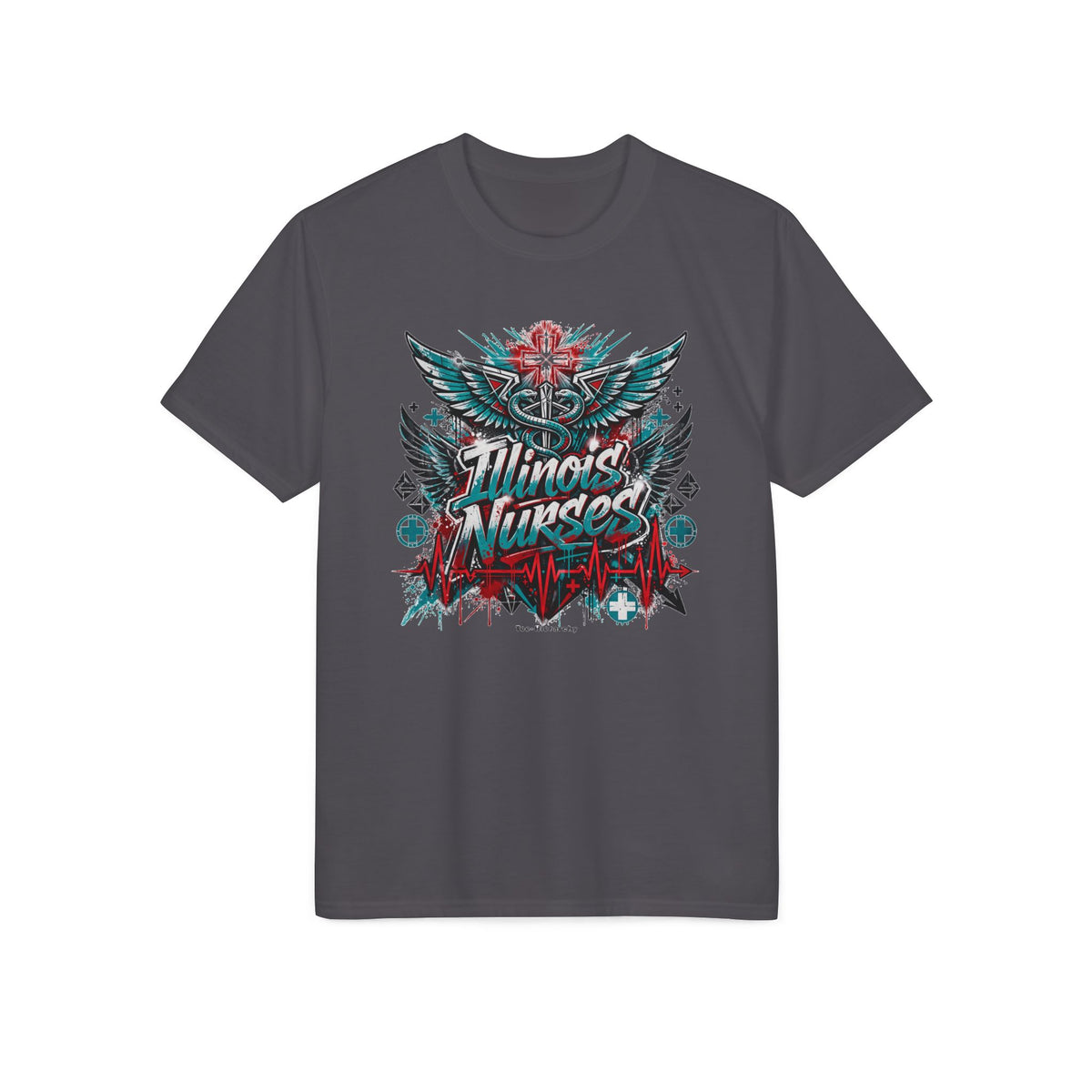 Illinois Nurses Graphic T-Shirt — Caduceus Wings Medical Pride Tee