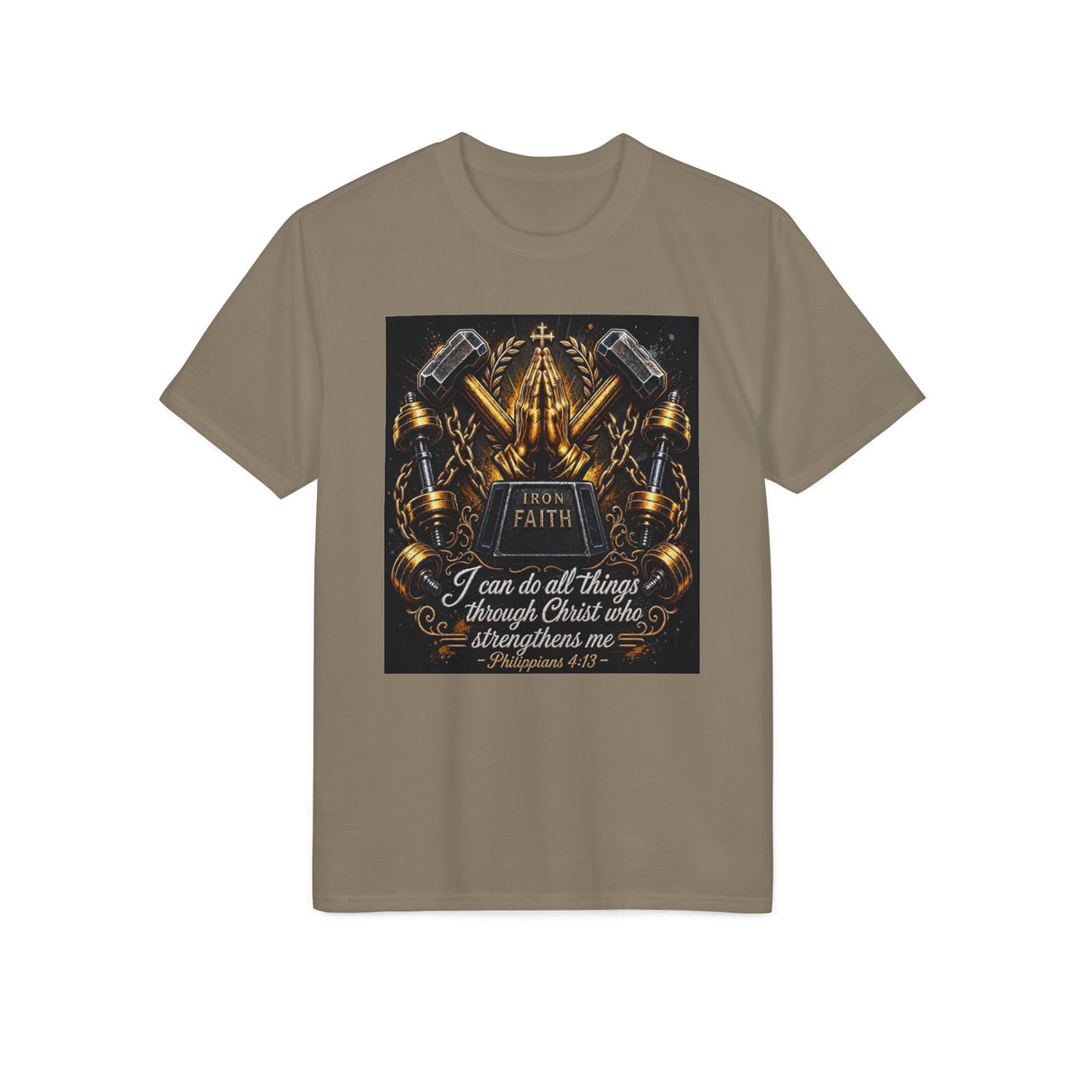 Christian Strength T-Shirt — “I Can Do All Things Through Christ” Faith Graphic Tee