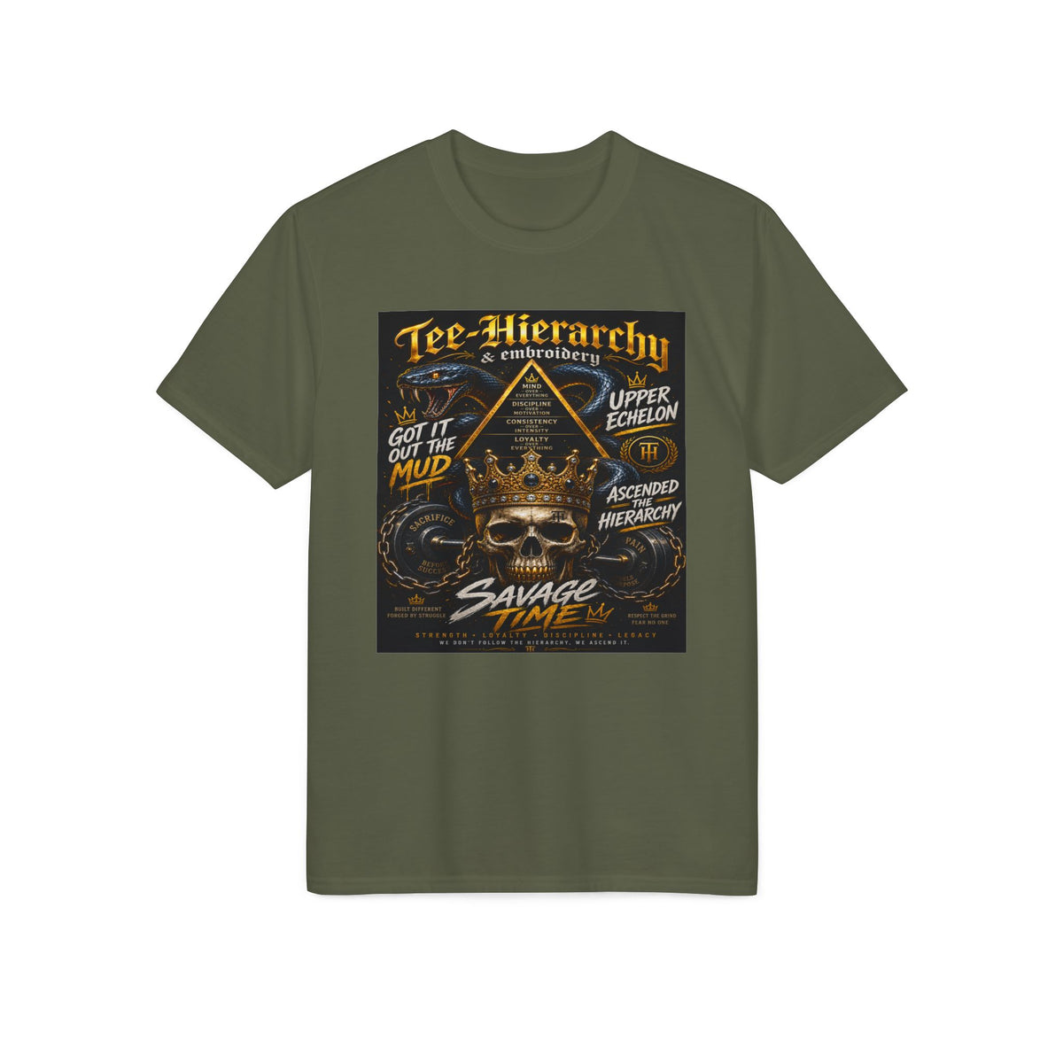 Savage Time Skull Tee — Tee-Hierarchy Graphic Performance T-Shirt