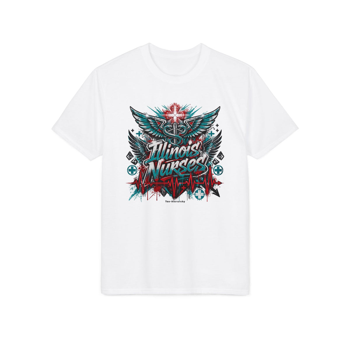 Illinois Nurses Graphic T-Shirt — Caduceus Wings Medical Pride Tee