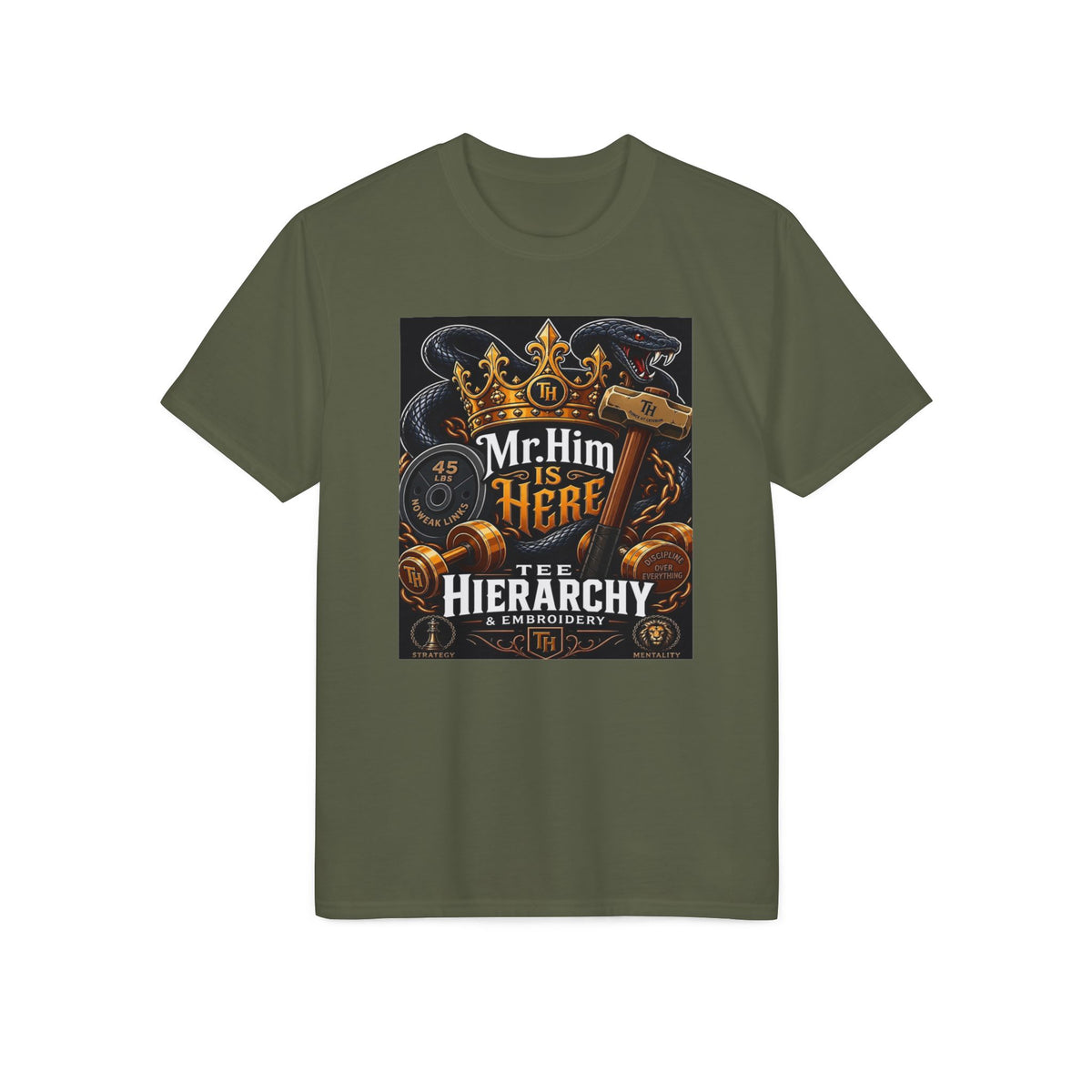 Mr. Him Is Here Tee — Vintage Crown & Hammer Graphic T-Shirt for Men